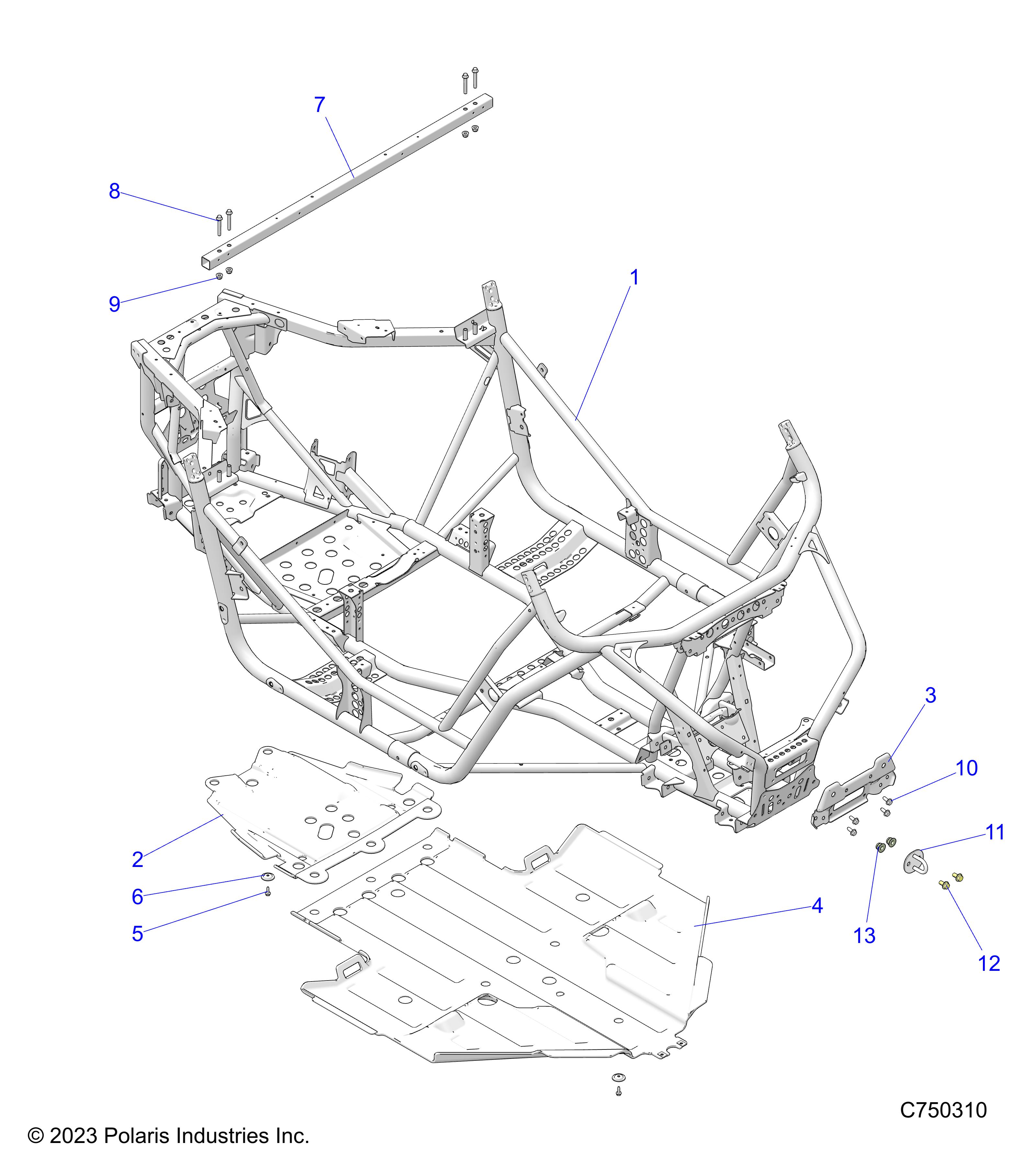 CHASSIS, MAIN FRAME AND SKID PLATE - Z25ASE99P5 (C750310)