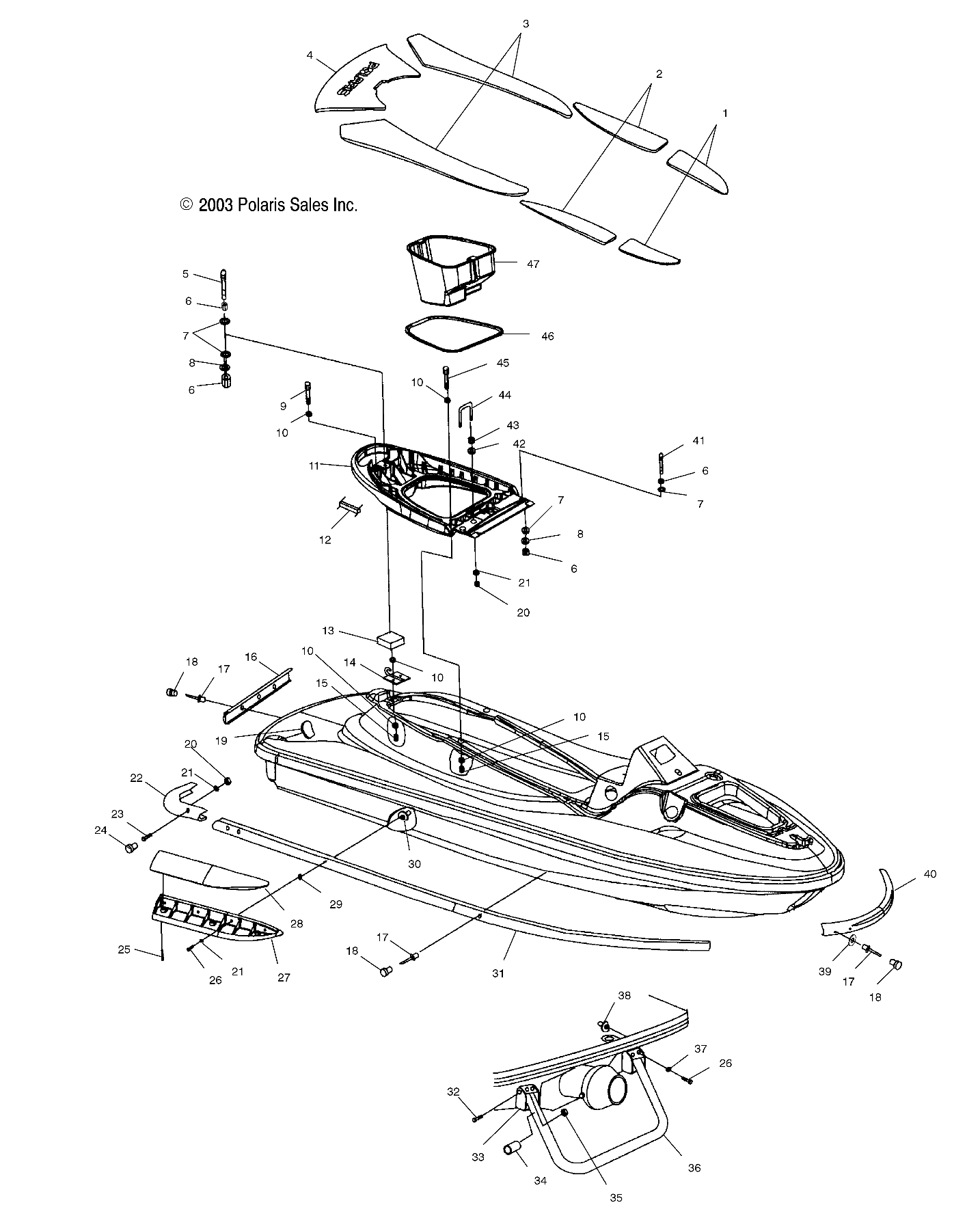 HULL and BODY - W045098CA/IA (4990459045A05)