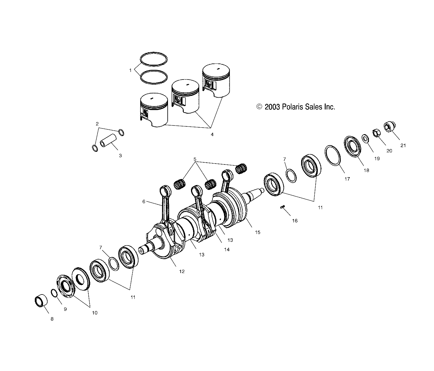 CRANKSHAFT and PISTON - W045098CA/IA (4990459045C04)