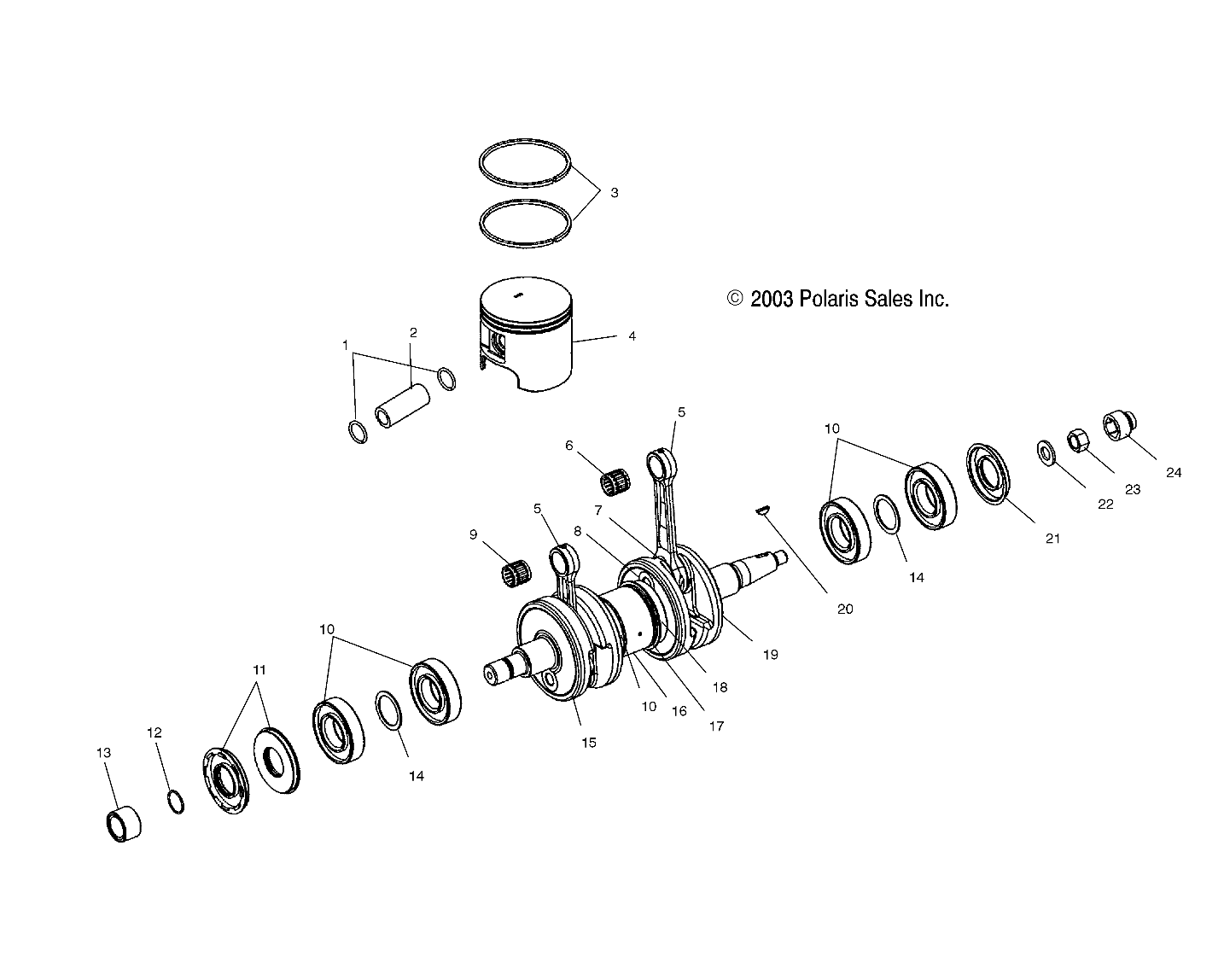 CRANKSHAFT and PISTON - W045101CA/W045101IA (4990479047C04)