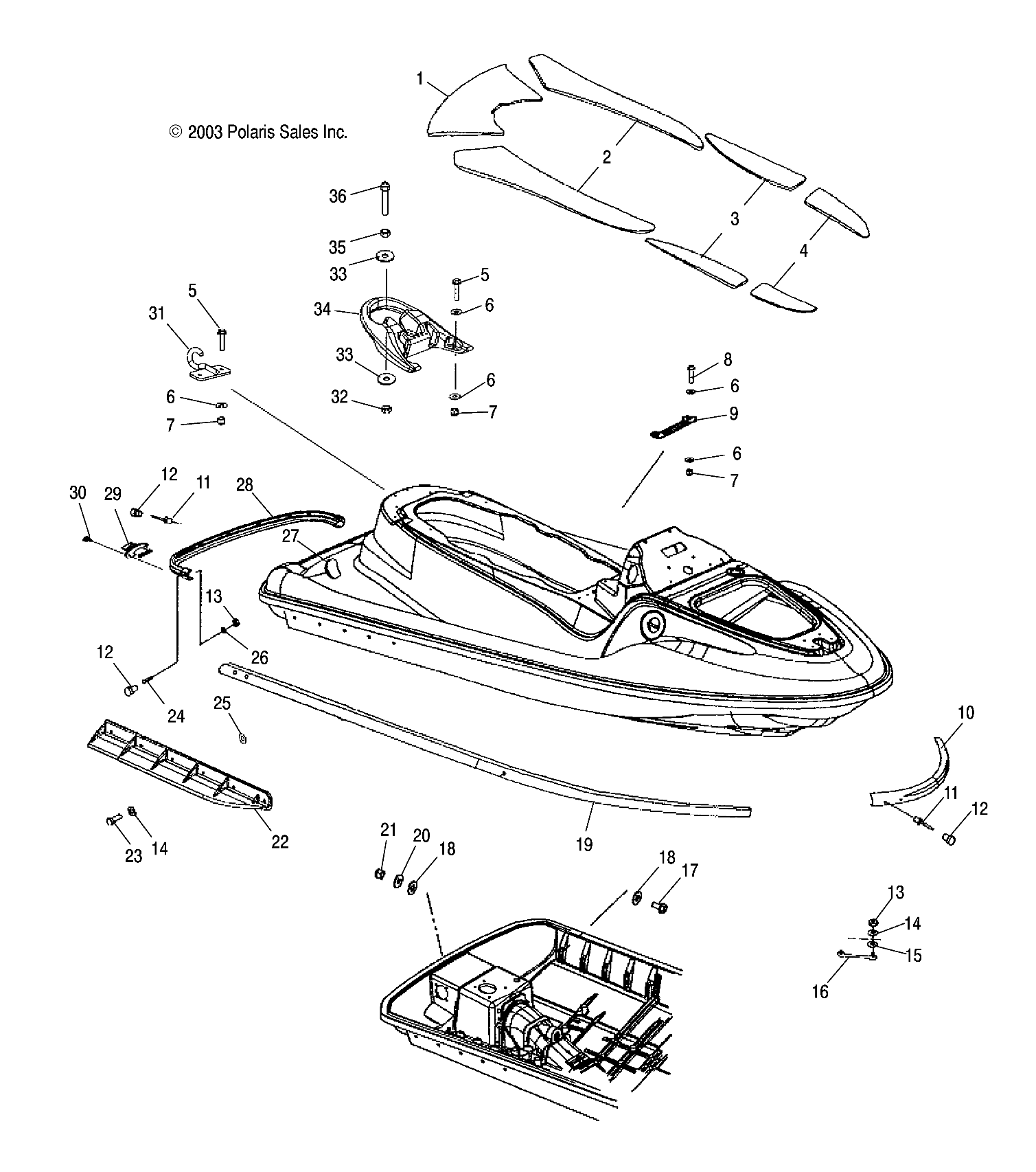 HULL and BODY - W045297DA/IA/IB (4990519051A05)