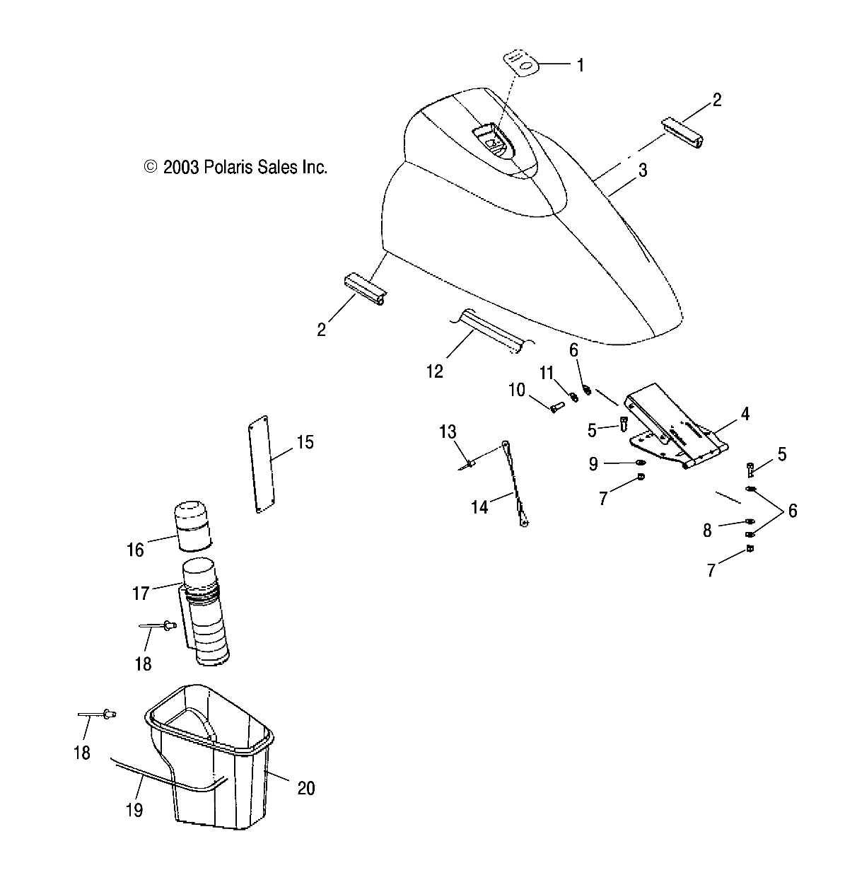 FRONT STORAGE COMPARTMENT - W045297DA/IA/IB (4990519051A07)