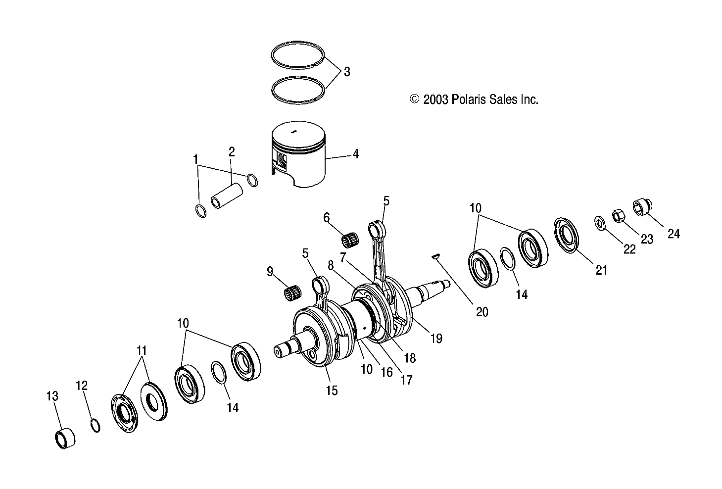 CRANKSHAFT and PISTON - W045297DA/IA/IB (4990519051C03)