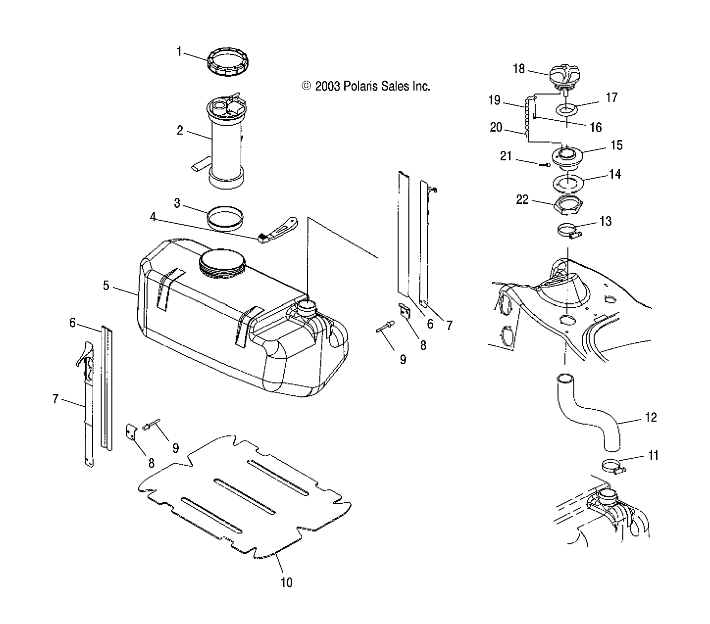 FUEL TANK - W045303CA/IA (4990539053A08)