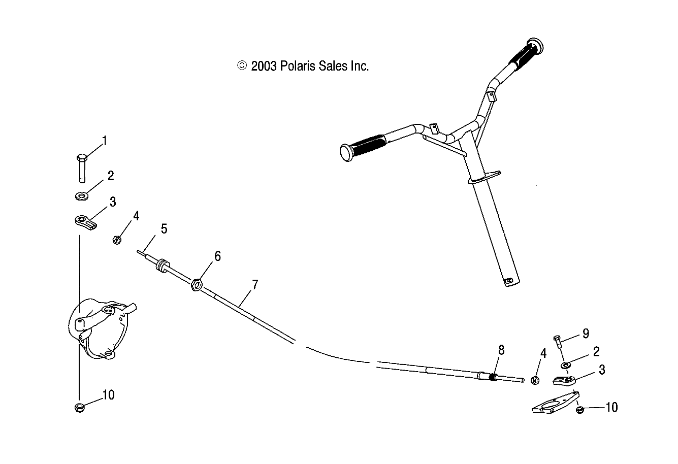 STEERING CABLE - W045303CA/IA (4990539053A12)