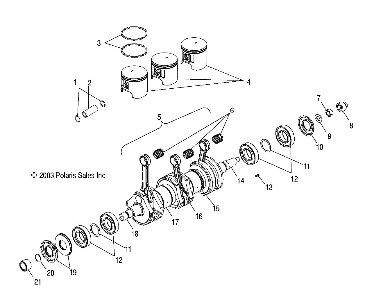 CRANKSHAFT and PISTON - W045303CA/IA (4990539053C02)