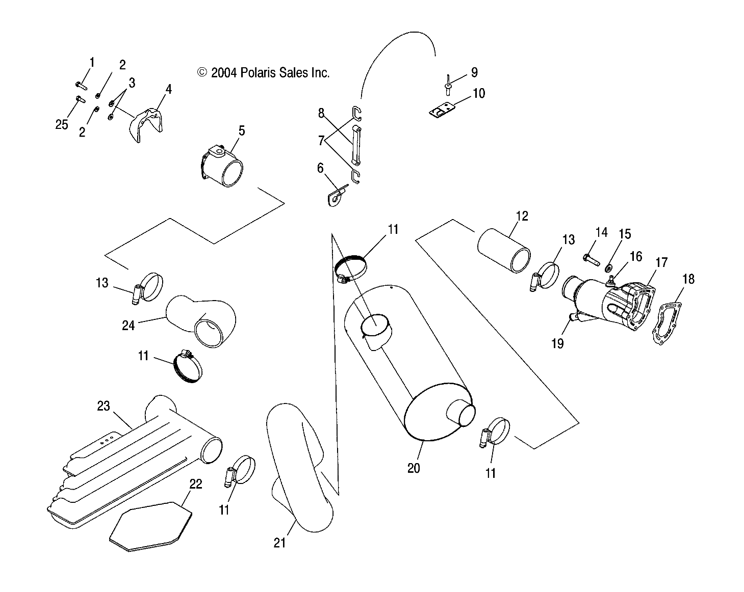 EXHAUST SYSTEM - W045304CA/IA/CB/IB/CC/IC (4990559055B03)