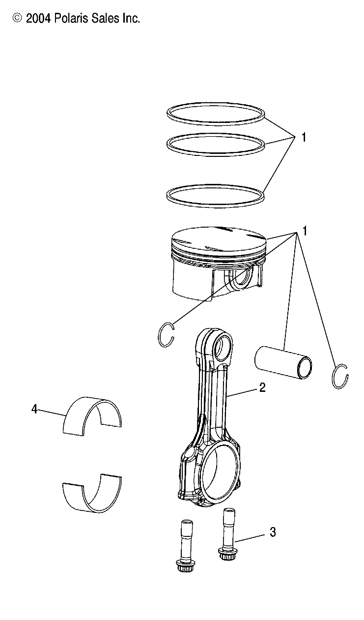 PISTON and ROD - W045304CA/IA/CB/IB/CC/IC (4990559055B13)