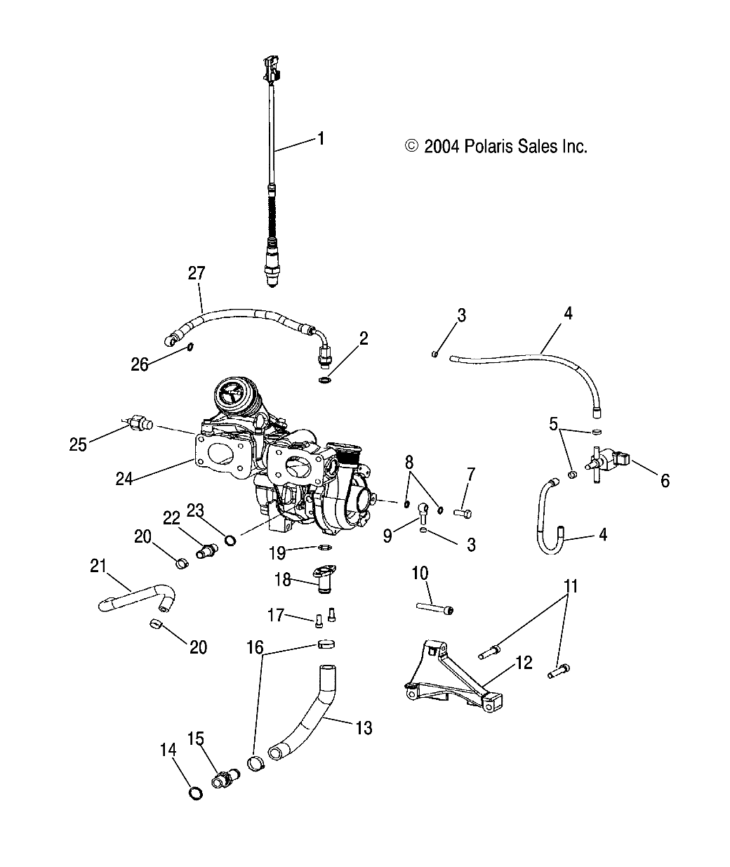 TURBOCHARGER and LINES - W045304CA/IA/CB/IB/CC/IC (4990559055C12)