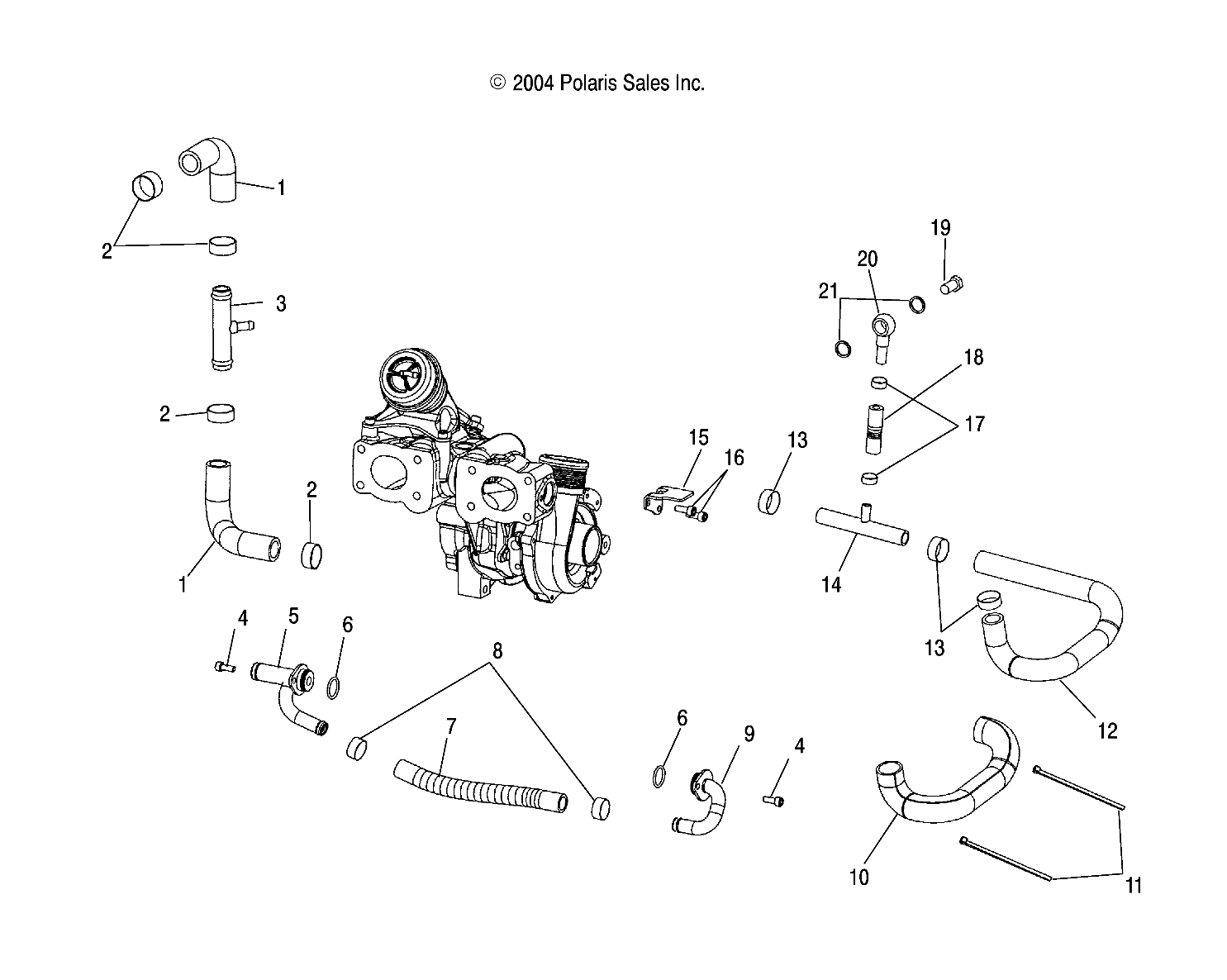 TURBOCHARGER and LINES - W045304CA/IA/CB/IB/CC/IC (4990559055C13)