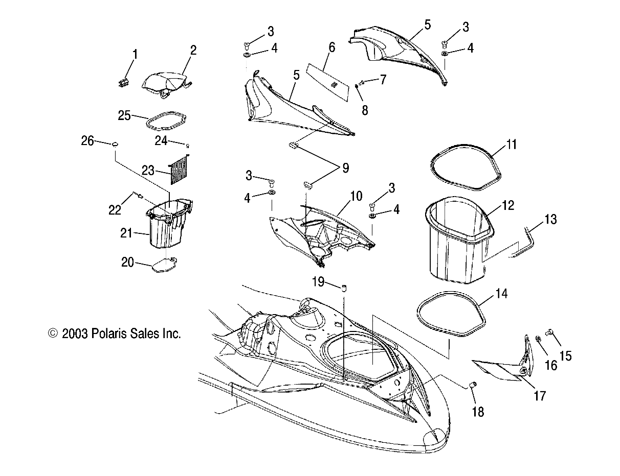 SHROUD and STORAGE - W045305CA/IA/CB/IB/IE/CC/IC/CD/ID/IF (4990579057A04)