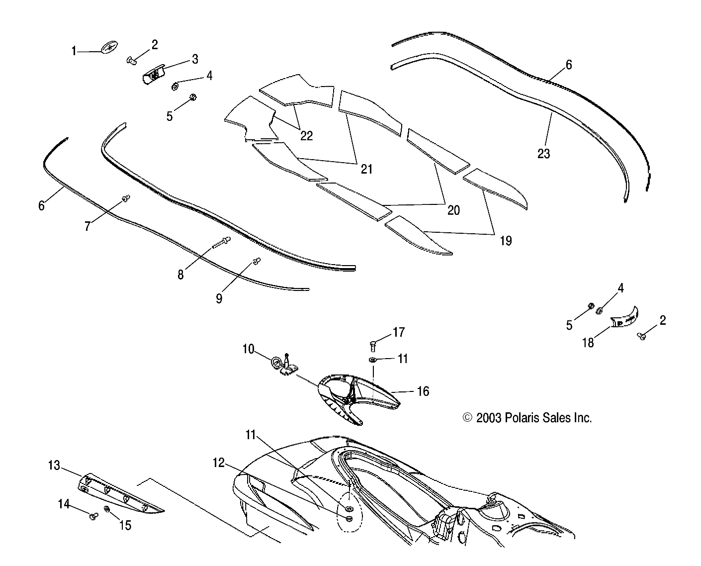 HULL and BODY - W045305CA/IA/CB/IB/IE/CC/IC/CD/ID/IF (4990579057A05)