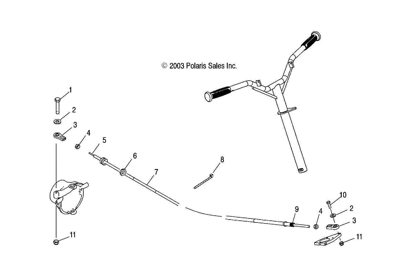 STEERING CABLE - W045305CA/IA/CB/IB/IE/CC/IC/CD/ID/IF (4990579057A11)