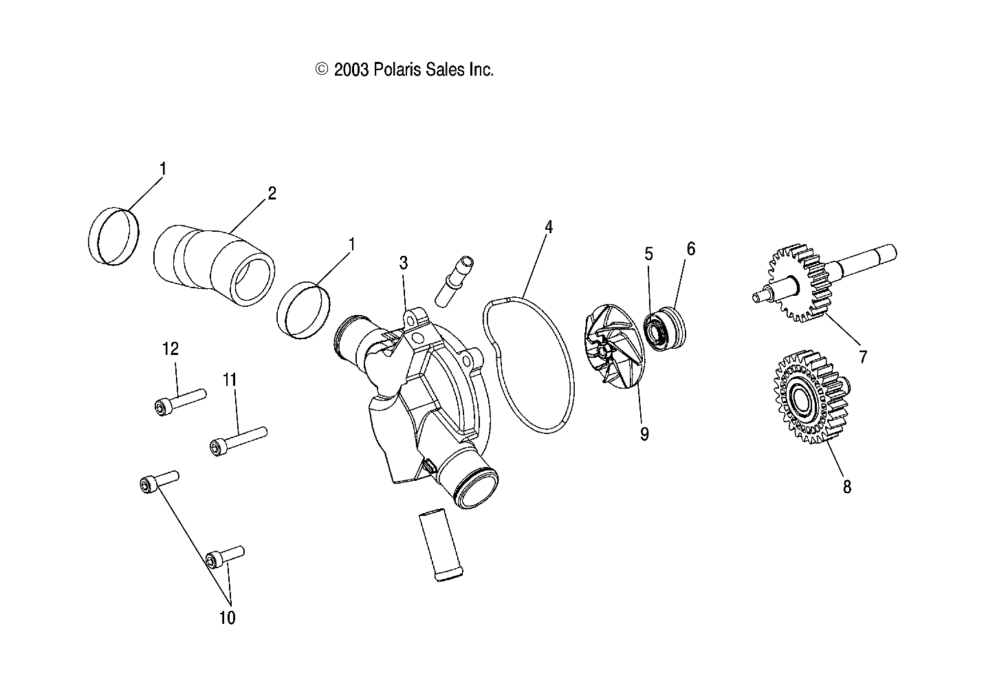 WATER PUMP - W045305CA/IA/CB/IB/IE/CC/IC/CD/ID/IF (4990579057B11)