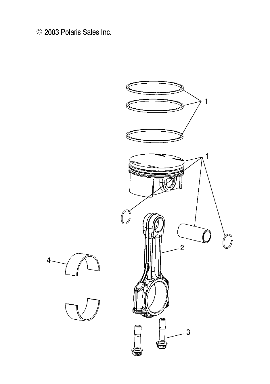 PISTON and ROD - W045305CA/IA/CB/IB/IE/CC/IC/CD/ID/IF (4990579057B13)