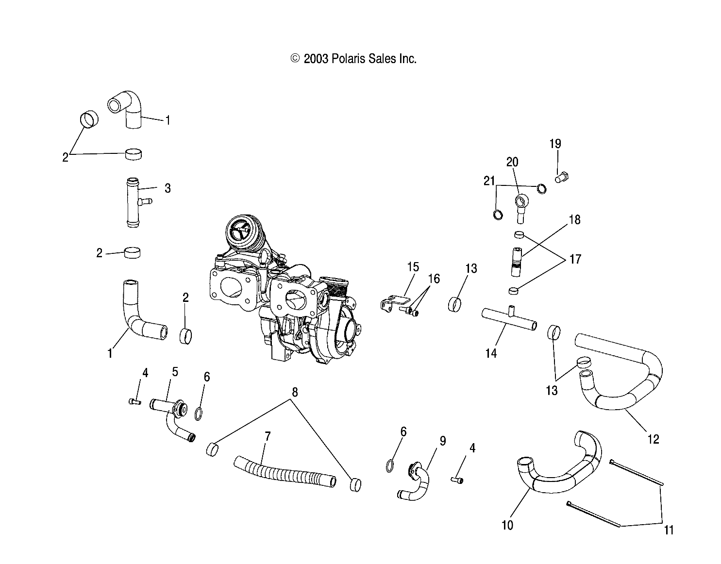 TURBOCHARGER and LINES - W045305CA/IA/CB/IB/IE/CC/IC/CD/ID/IF (4990579057C13)