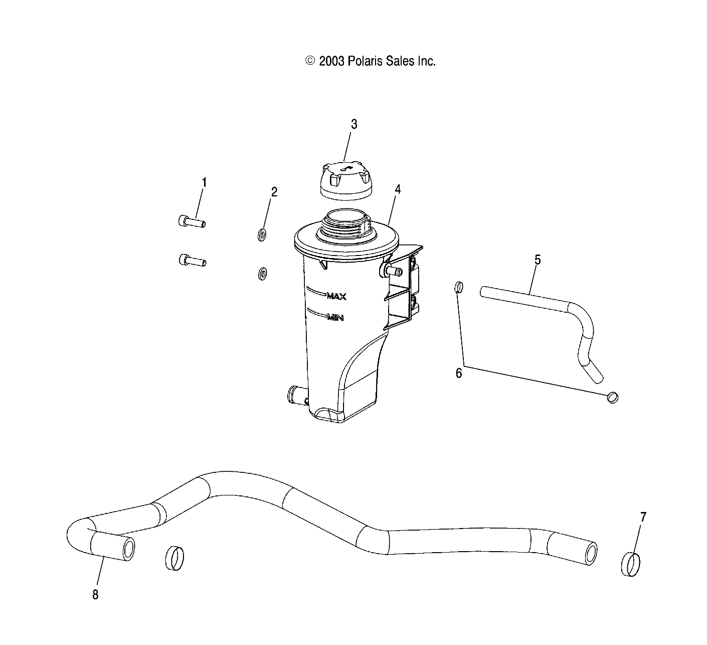 COOLANT BOTTLE - W045305CA/IA/CB/IB/IE/CC/IC/CD/ID/IF (4990579057D07)