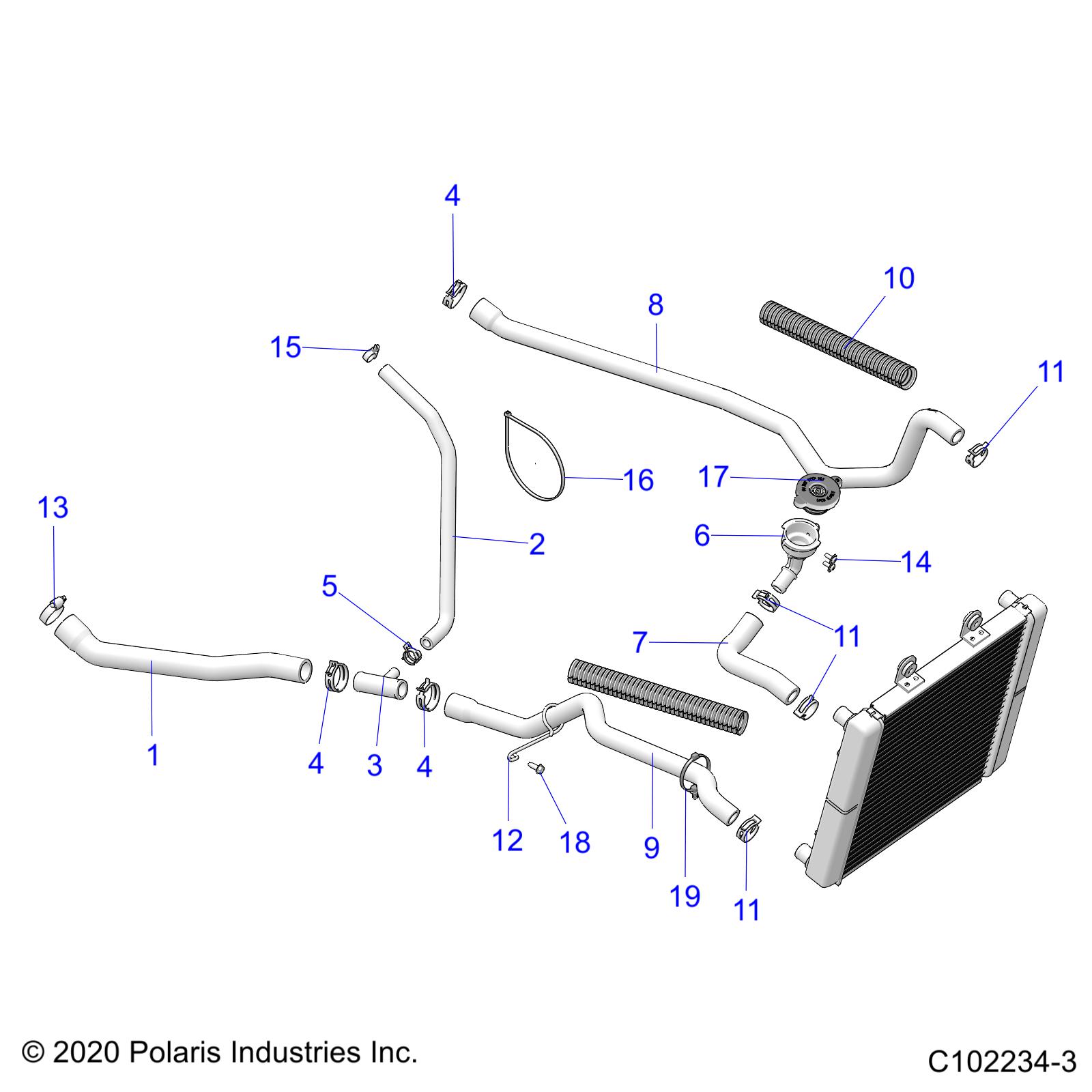 ENGINE, COOLING SYSTEM, HOSES - A21SJE57AX/BX (C102234-3)