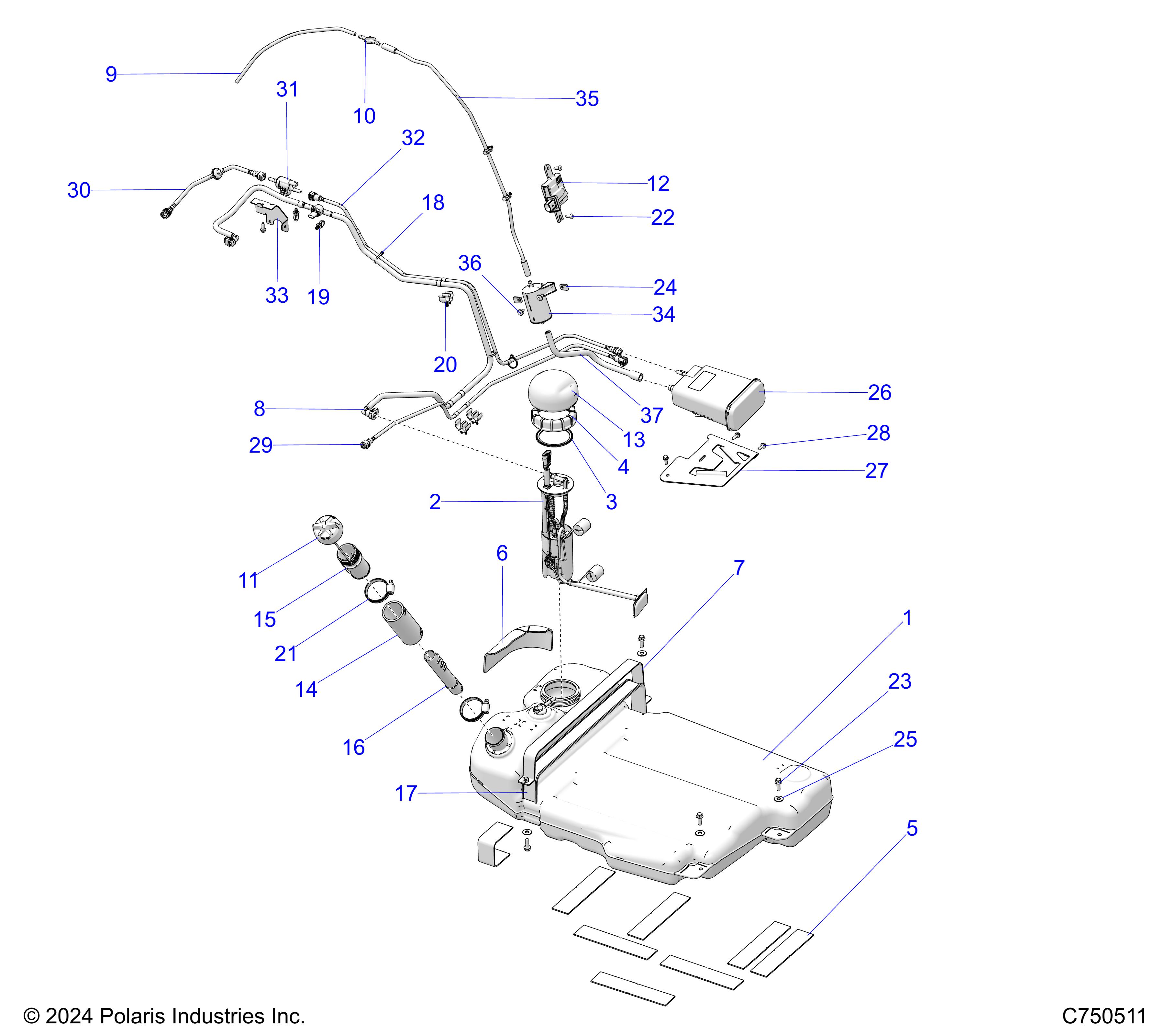 FUEL SYSTEM, EVAP - Z25SPD92BA/BL/BF (C750511)