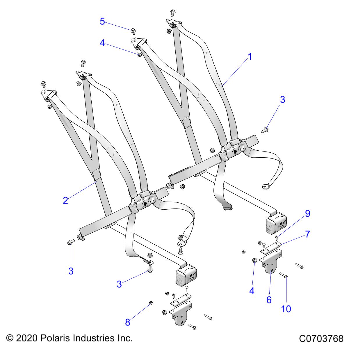 BODY, SEAT BELT MOUNTING 6 POINT - Z22RGL2KAP/AL/BK/BP/BT  (C0703768)