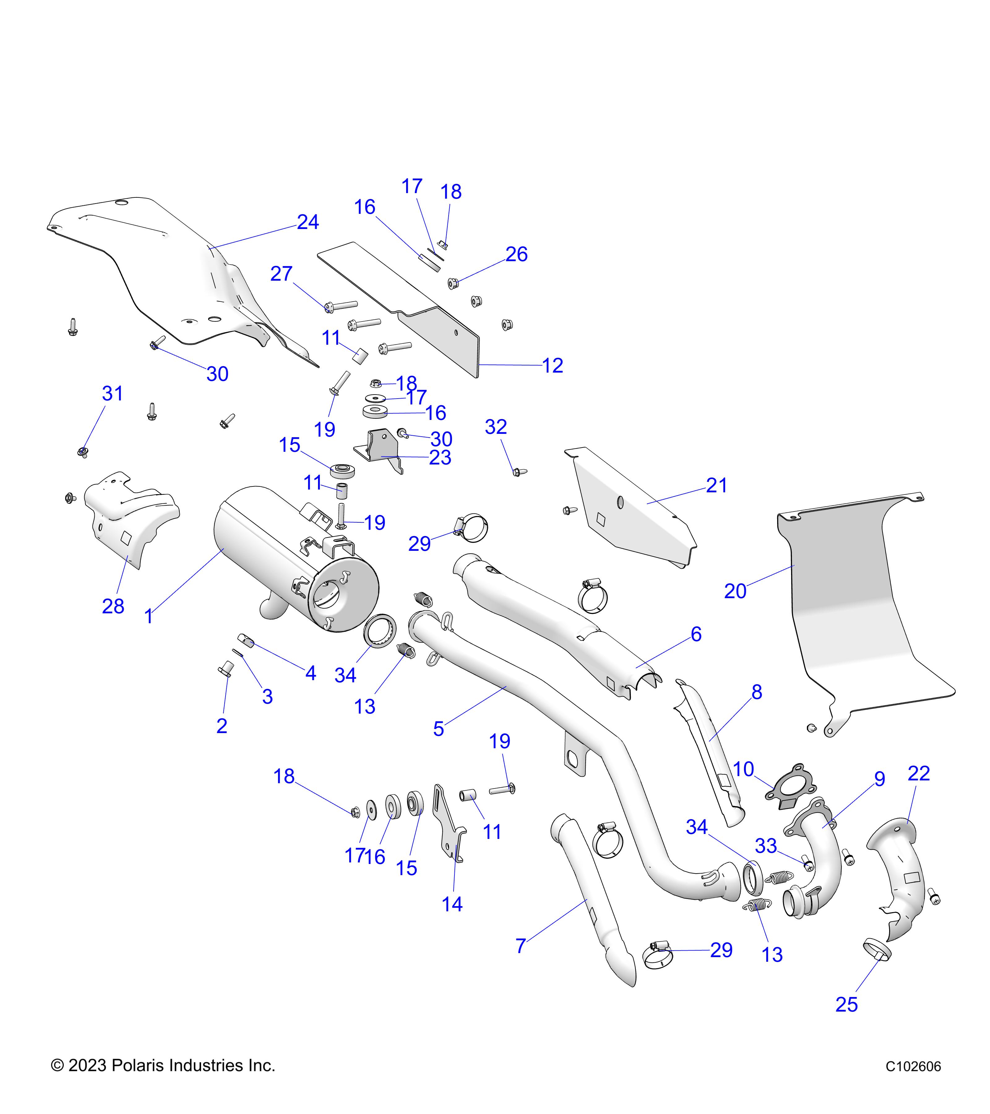 ENGINE, EXHAUST - A25SJR57AM (C102606)