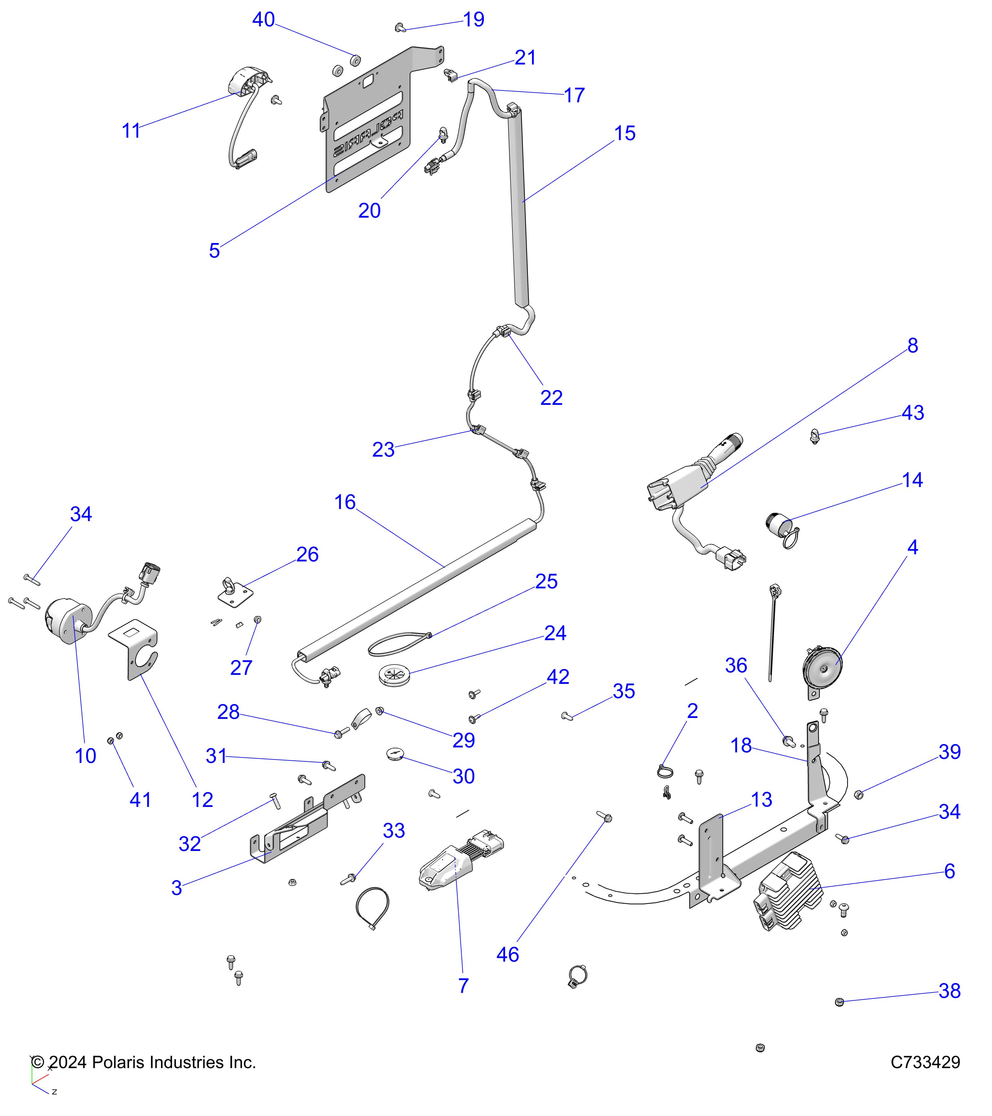 ELECTRICAL, WIRE HARNESS COMPONANTS, AND LICENSE PLATES  - R25MAE57F1/C1/G1/G9 (C733429)