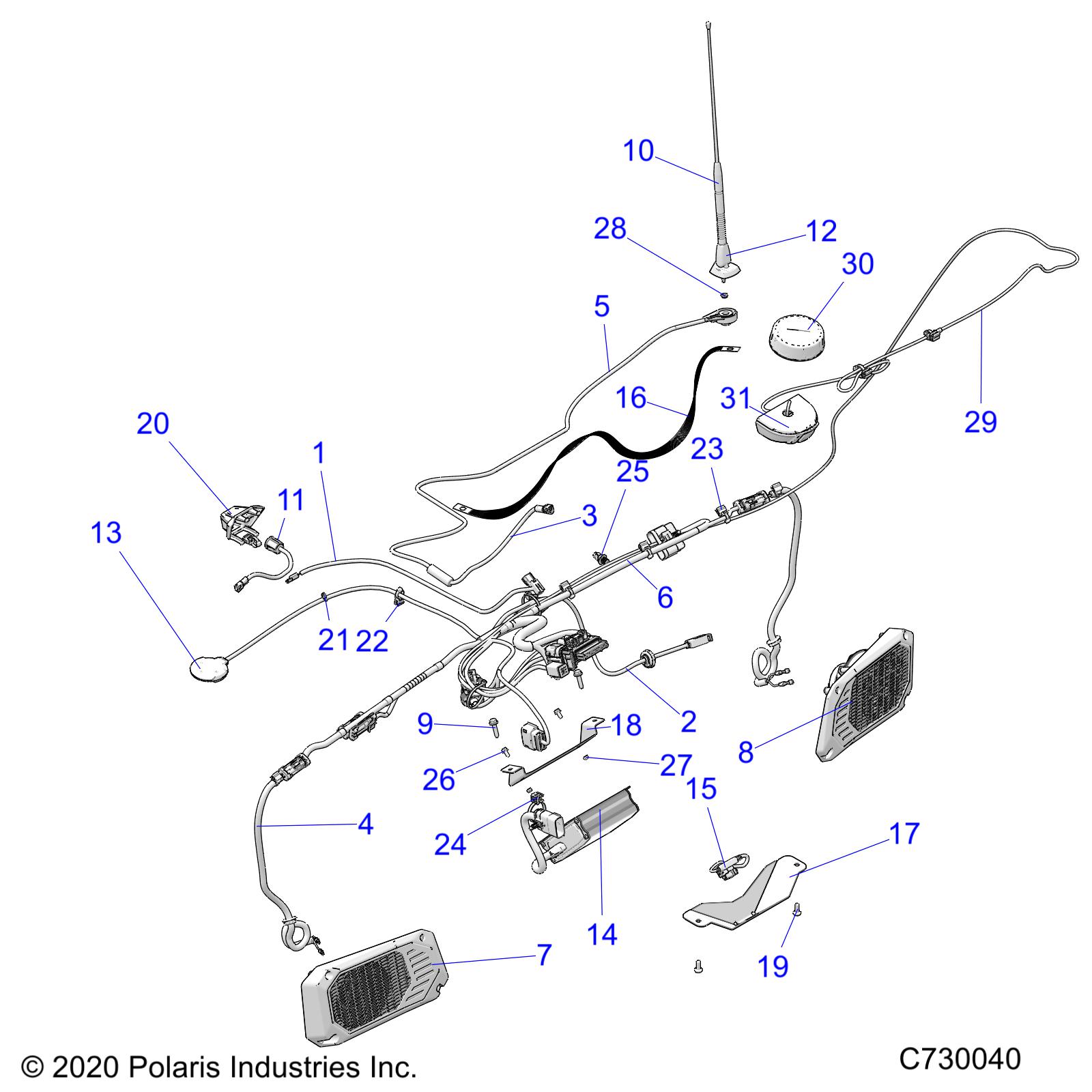 ELECTRICAL, DASH INSTRUMENTS, RIDE COMMAND - R20RSY99A9/AA/AP/AX/B9/BA/BP/BX (C730040)