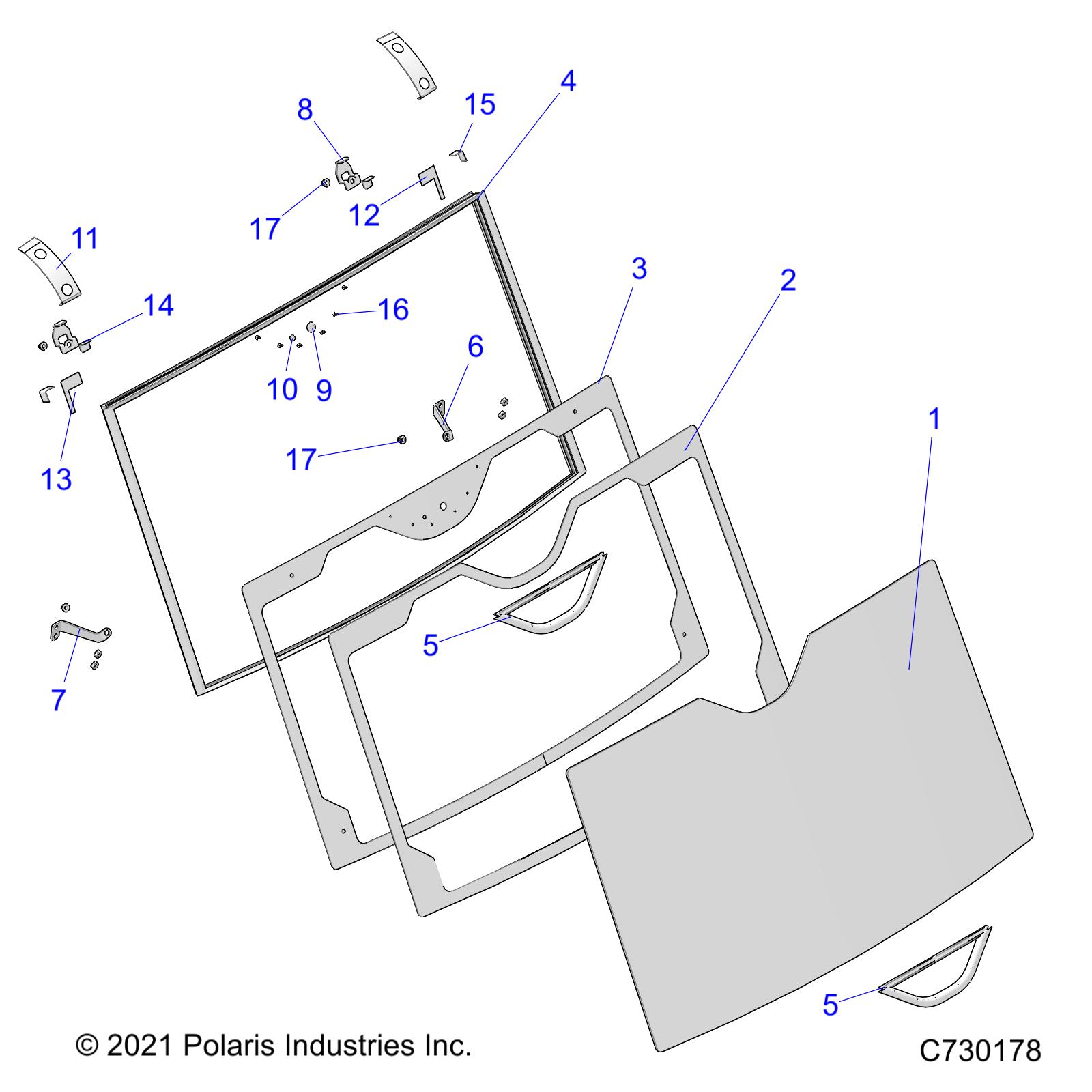 BODY, WINDSHIELD - R25M4U57Z5/B5/Z6/B6 (C730178)