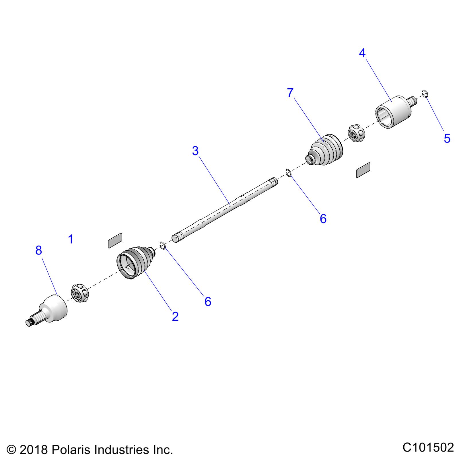 DRIVE TRAIN, REAR HALF SHAFT - A24SGE95AT (C101502)