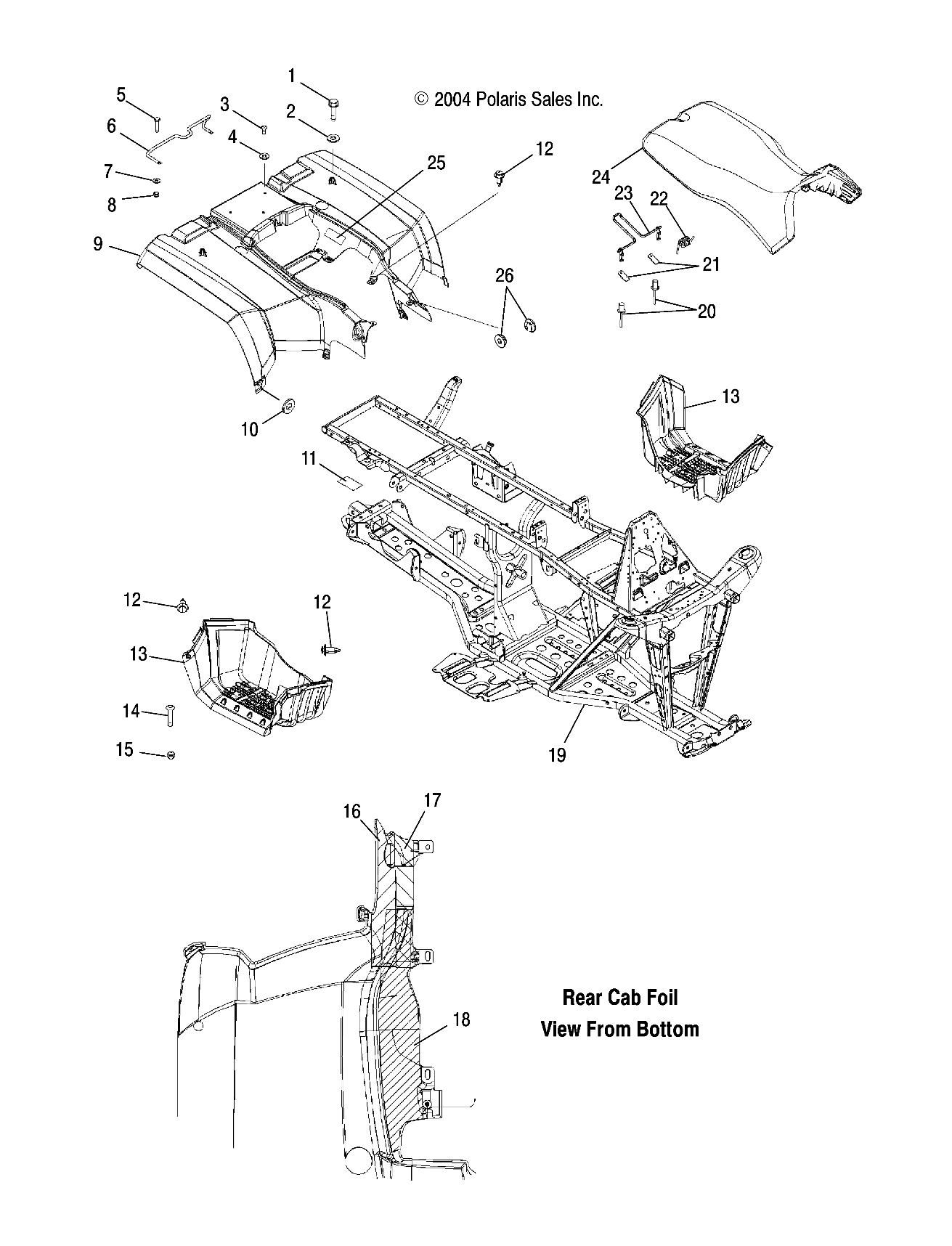 REAR CAB and SEAT - A05MH50AB/AC/AG/AH/AL/AT/FB (4994169416A03)