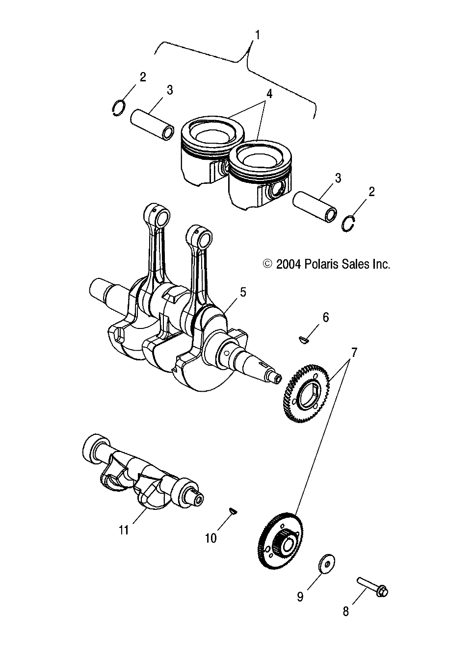 CRANKSHAFT and PISTON - A04CH59AK/AL/AN/AQ/AW (4994199419D08)