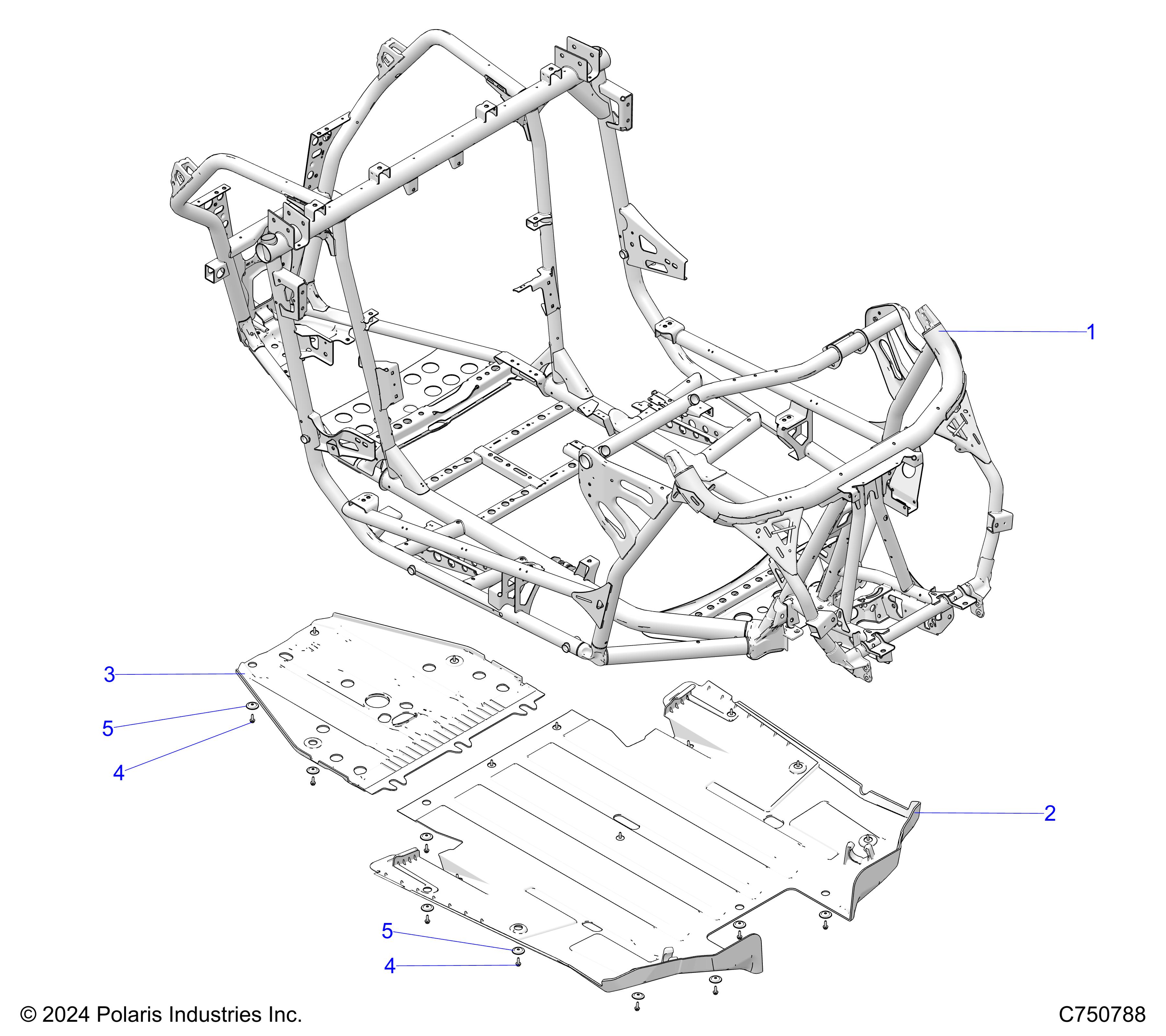 CHASSIS, MAIN FRAME AND SKID PLATES - Z25XPD92A/92B (C750788)