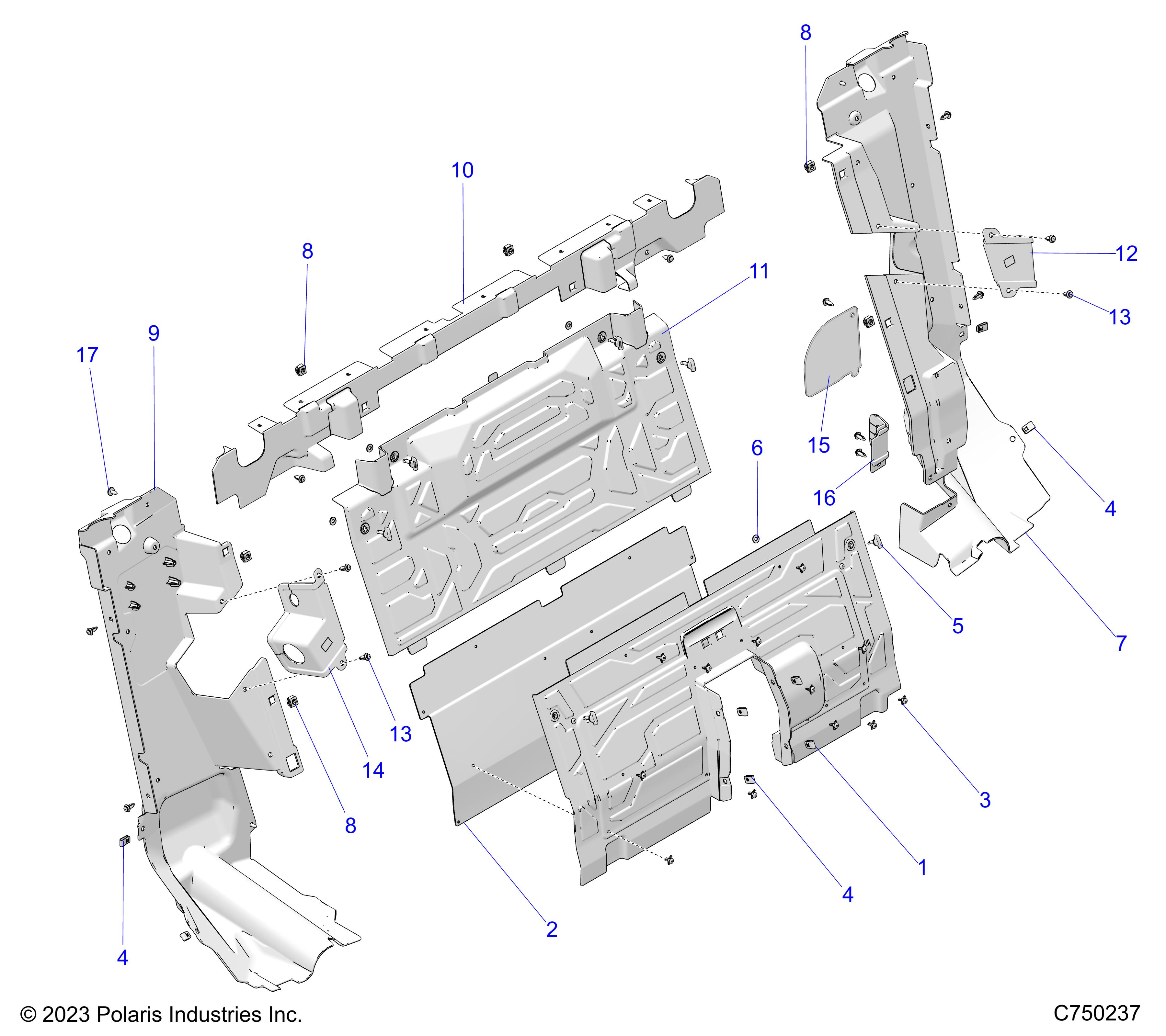 BODY, REAR CLOSEOFF, CENTER PANELS - Z25RPD2KAK/BK/AJ/BJ/AM/BM (C750237)