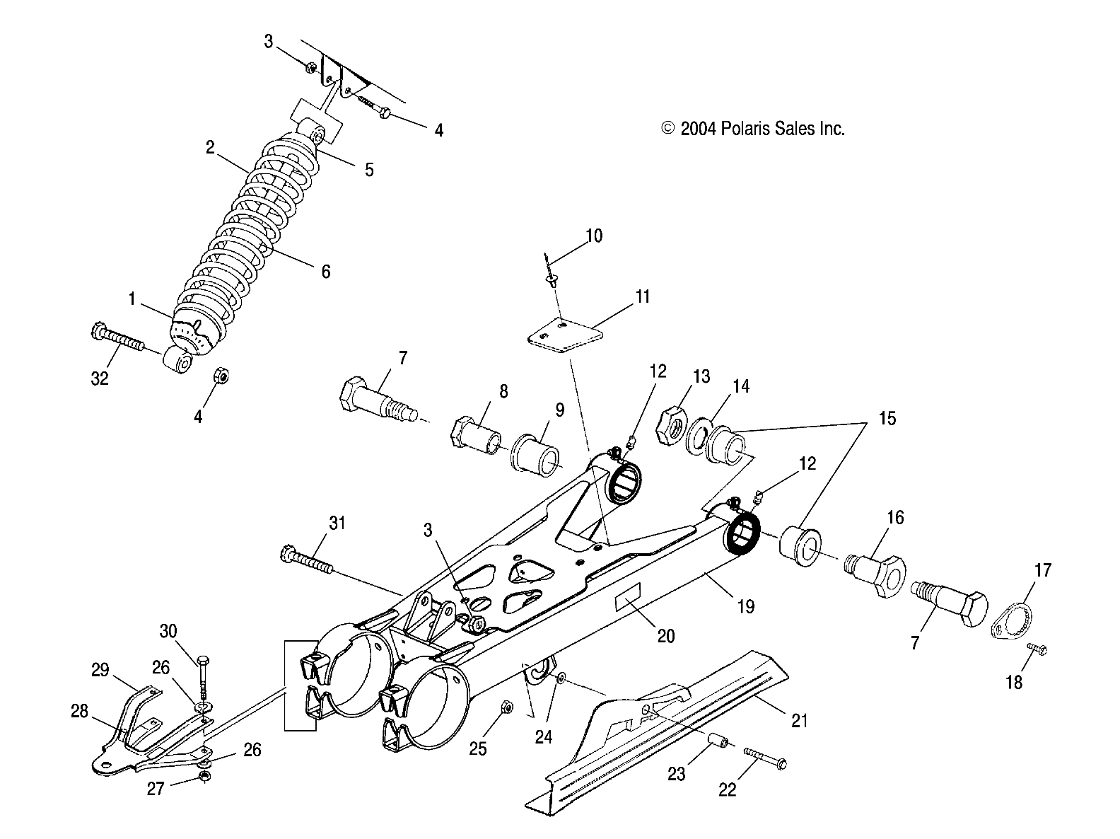 SWING ARM/SHOCK MOUNTING - A05CA32AA/AB/AC/FA (4994839483B11)