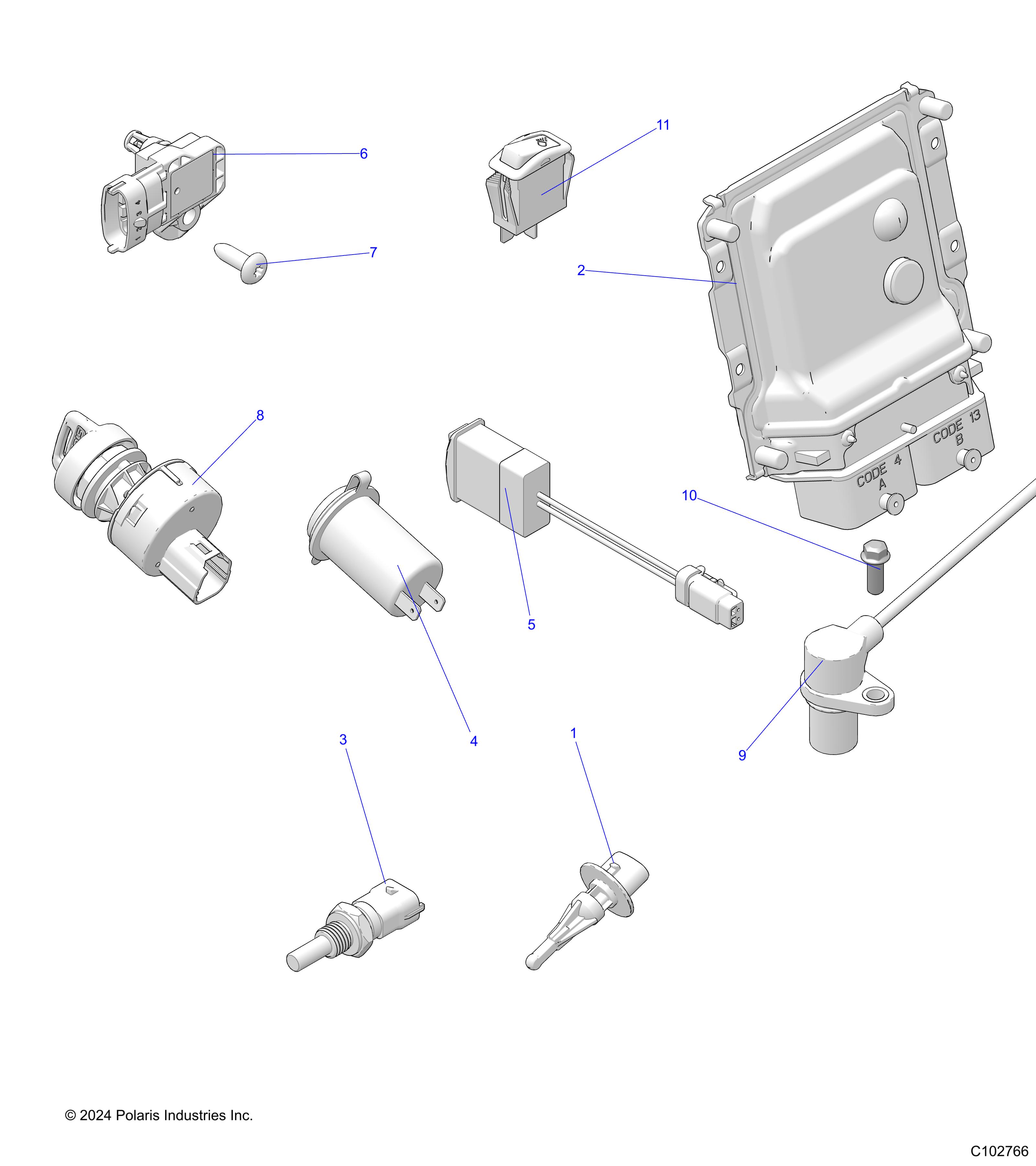 ELECTRICAL, SWITCHES, SENSORS, ECU and CONTROL MODULES - A25SGE95AT (C102766)