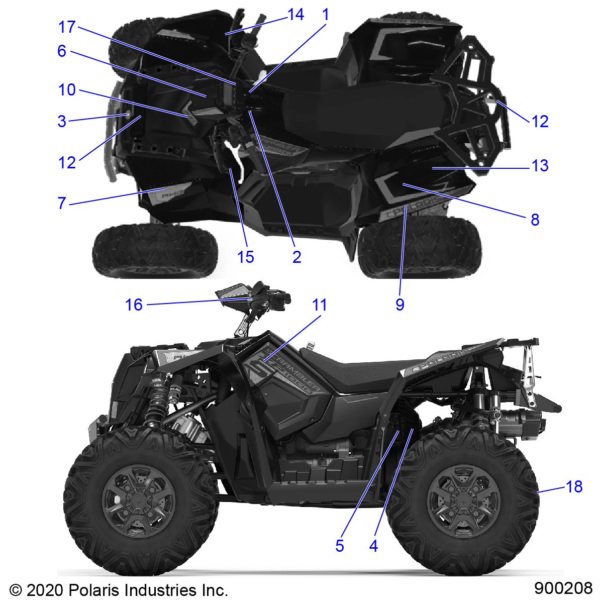 BODY, DECALS - A22SVE95PK (900208-01)