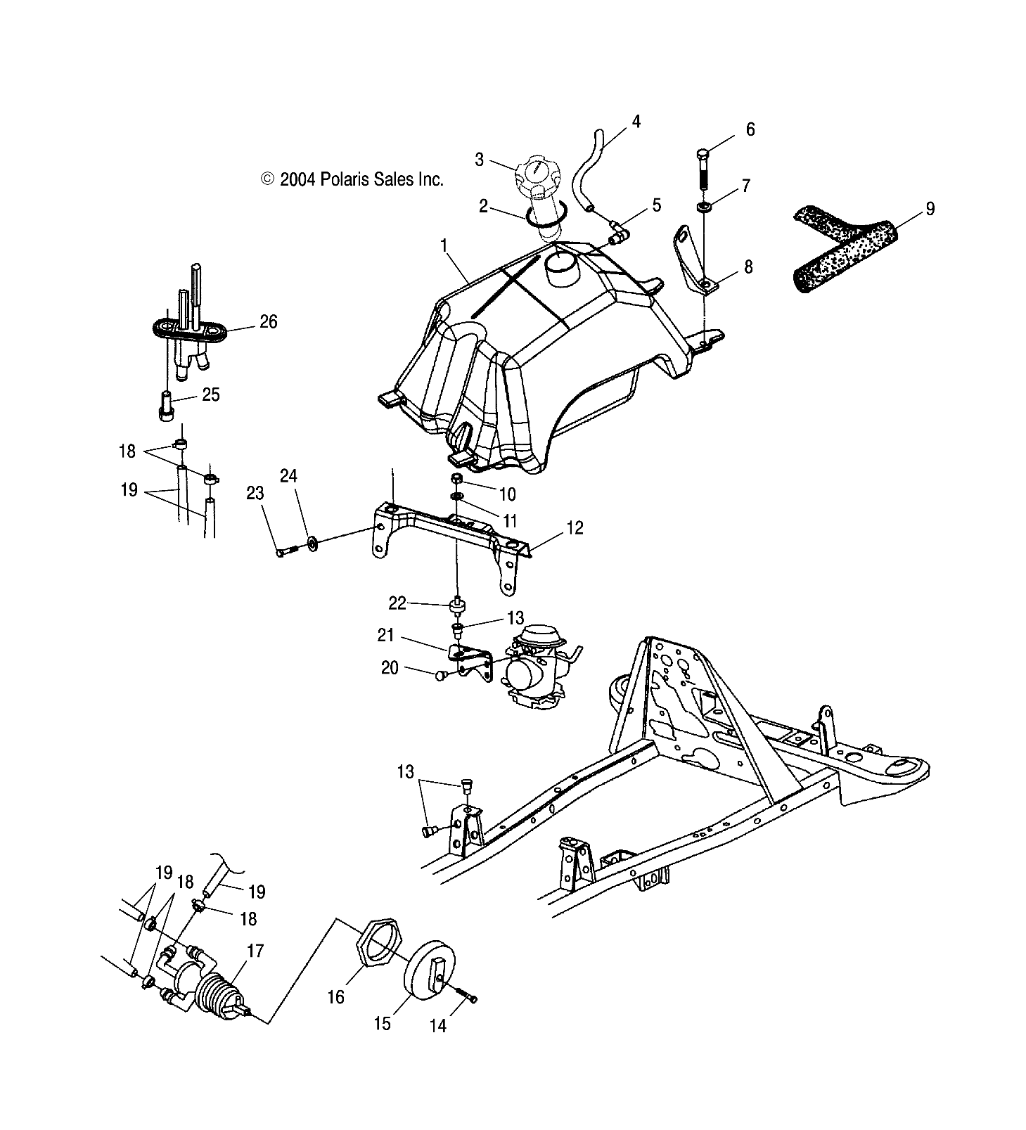 FUEL TANK and CARBURETOR MOUNTING - A05CD32AA/AB/AC (4994909490B03)