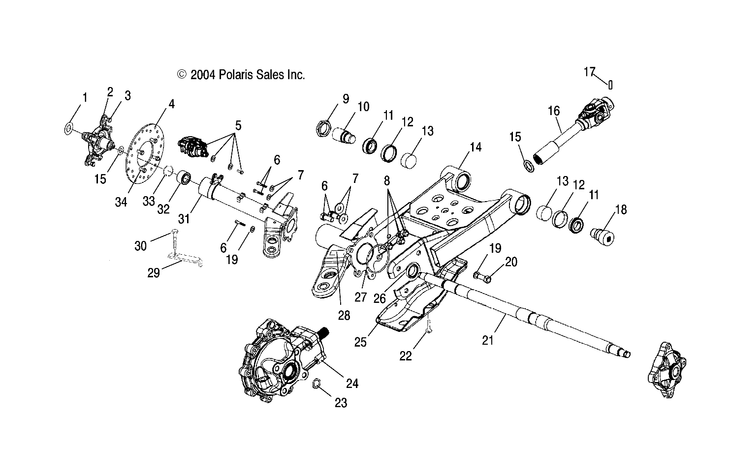 SWING ARM/REAR/GEARCASE MOUNTING - A05CD32AA/AB/AC (4994909490C11)