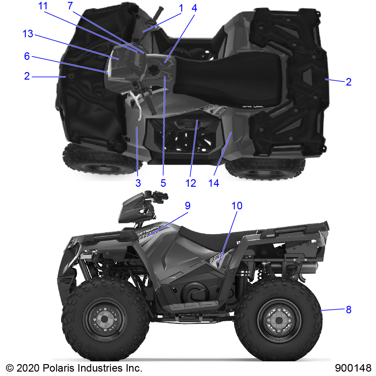 BODY, DECALS - A20SEF57C1/S57C1/C2/C5/C9/CK/CY/F1/F2 (900148-01)