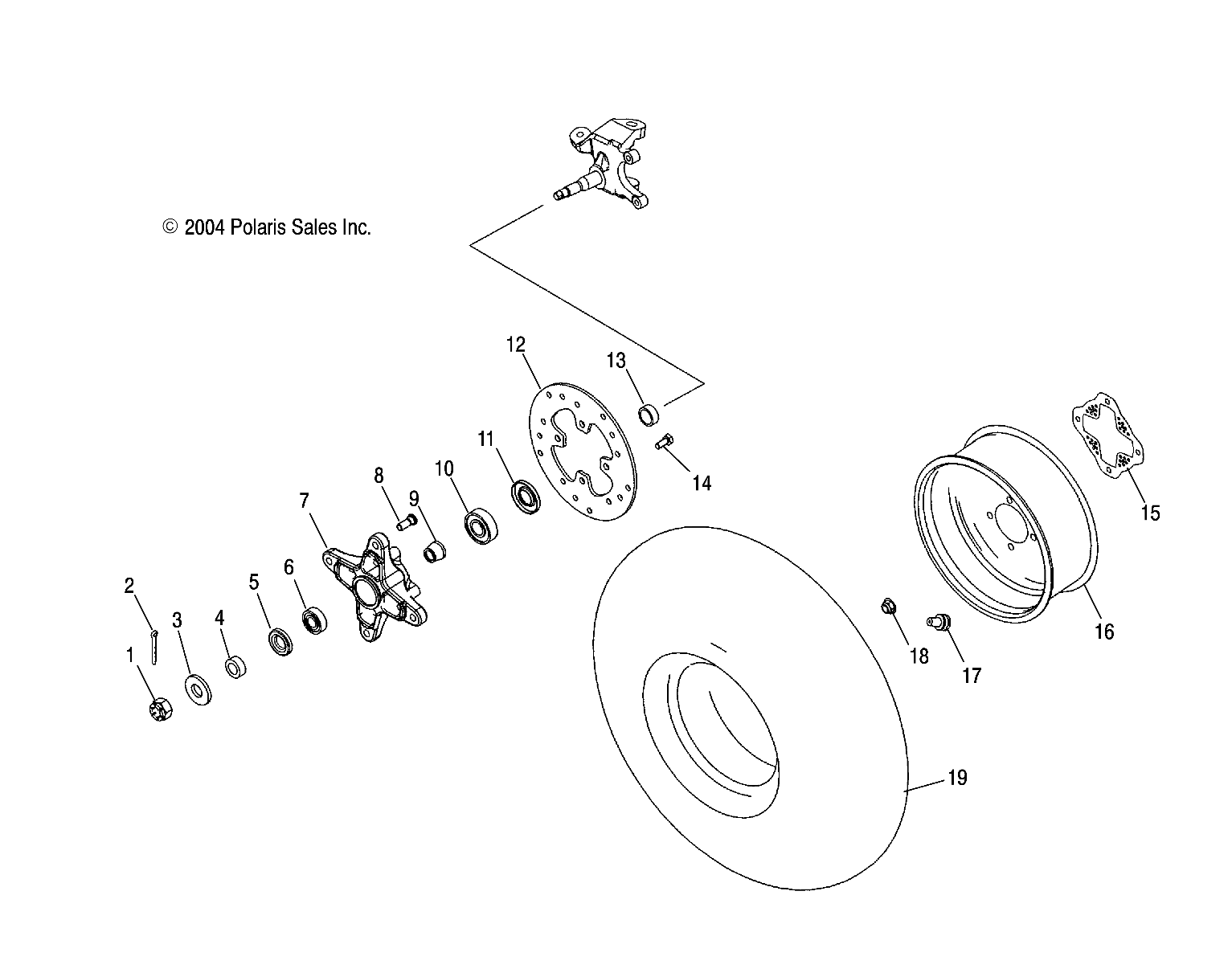 HUB, FRONT AND WHEEL, FRONT - A06GJ50AA/AB/AC (4995119511B05)