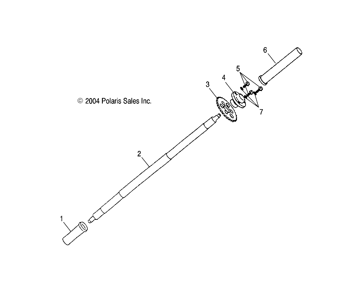 REAR WHEEL AXLE - A02EA09CA/CB/CC (4995259525B13)