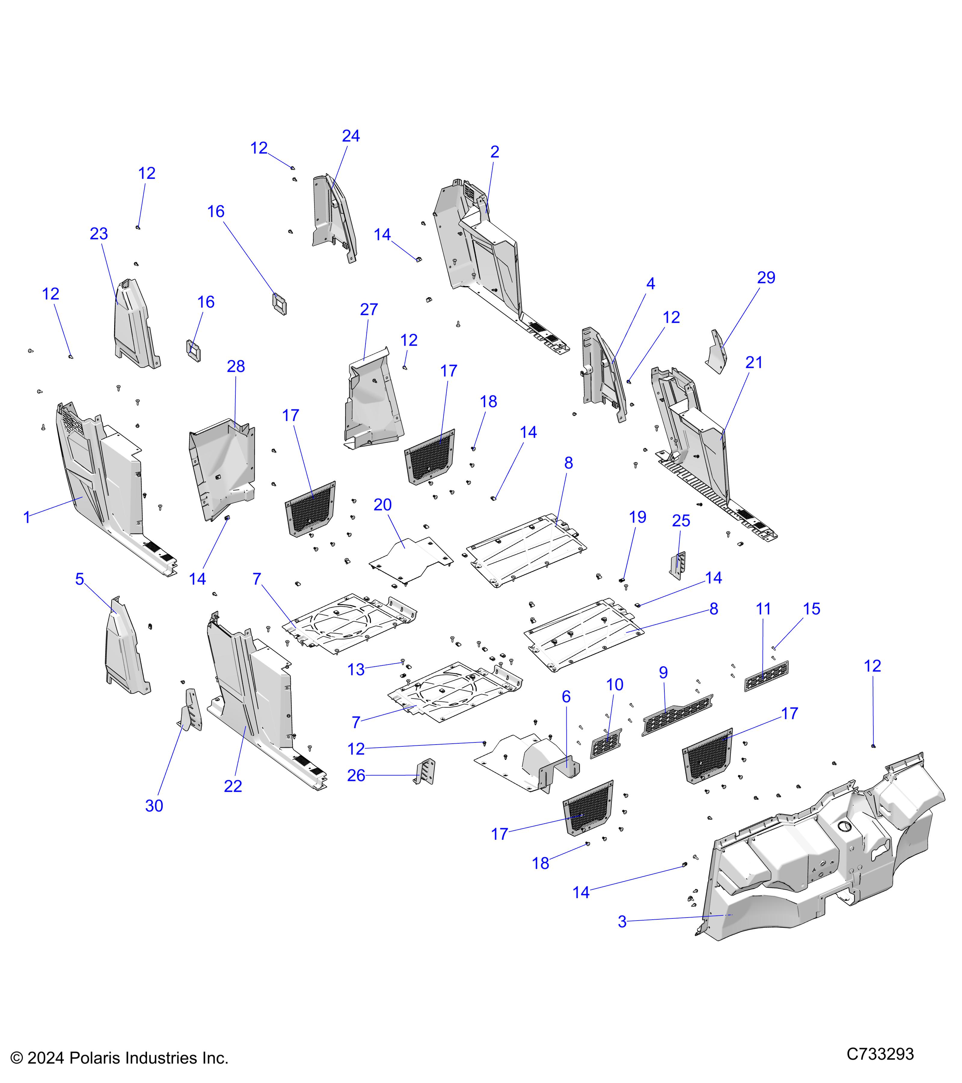 BODY, FLOOR and ROCKERS - R25M4E57L5 (C733293)