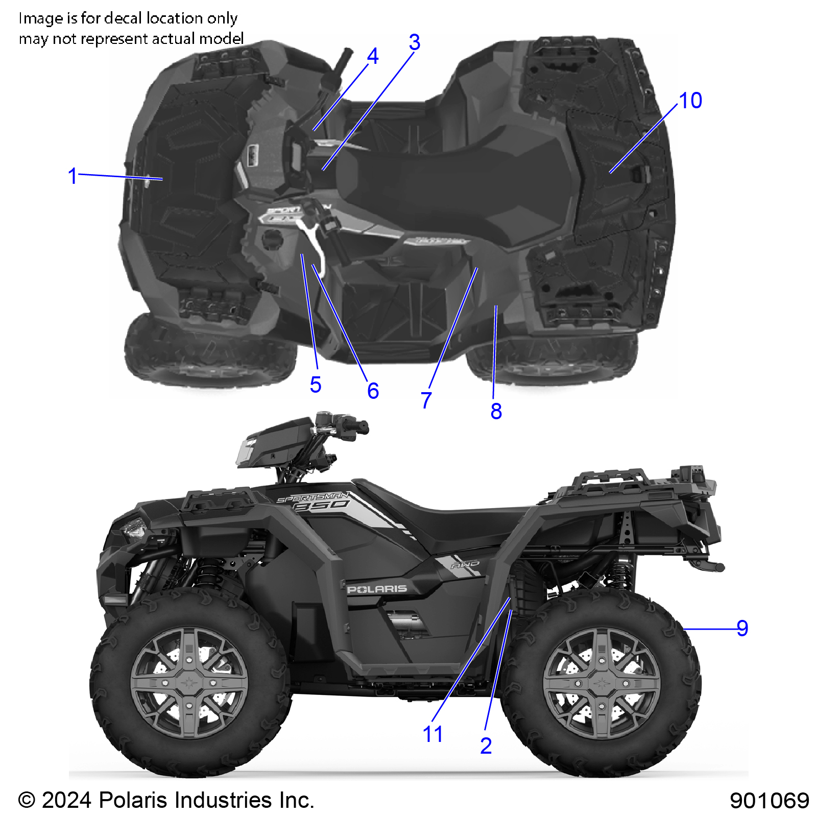 BODY, DECALS, STANDARD - A25SXE85A9/AM/AP (901069)