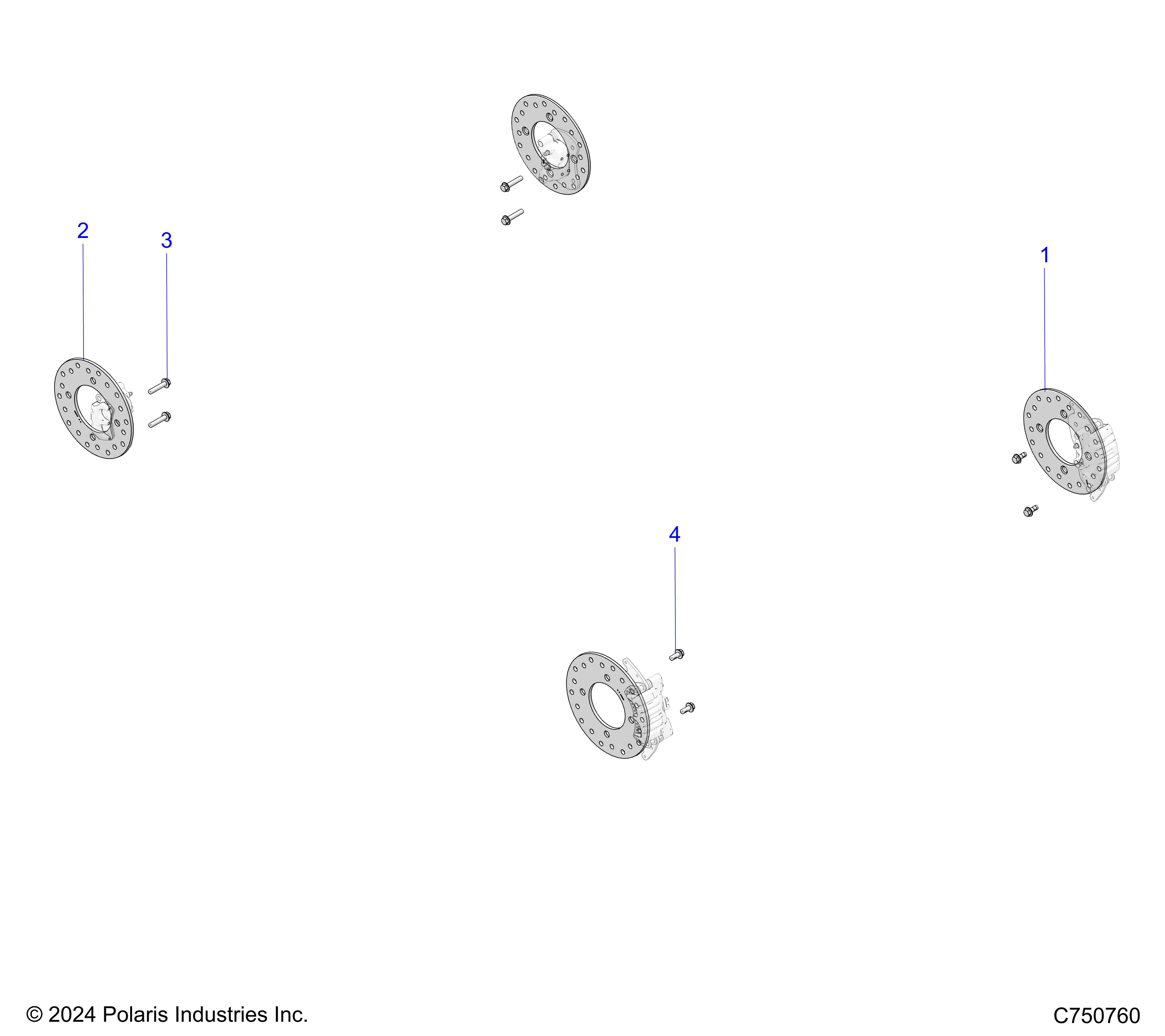 BRAKES, CALIPER MOUNTING AND ROTORS - Z25XPD92A/92B (C750083)