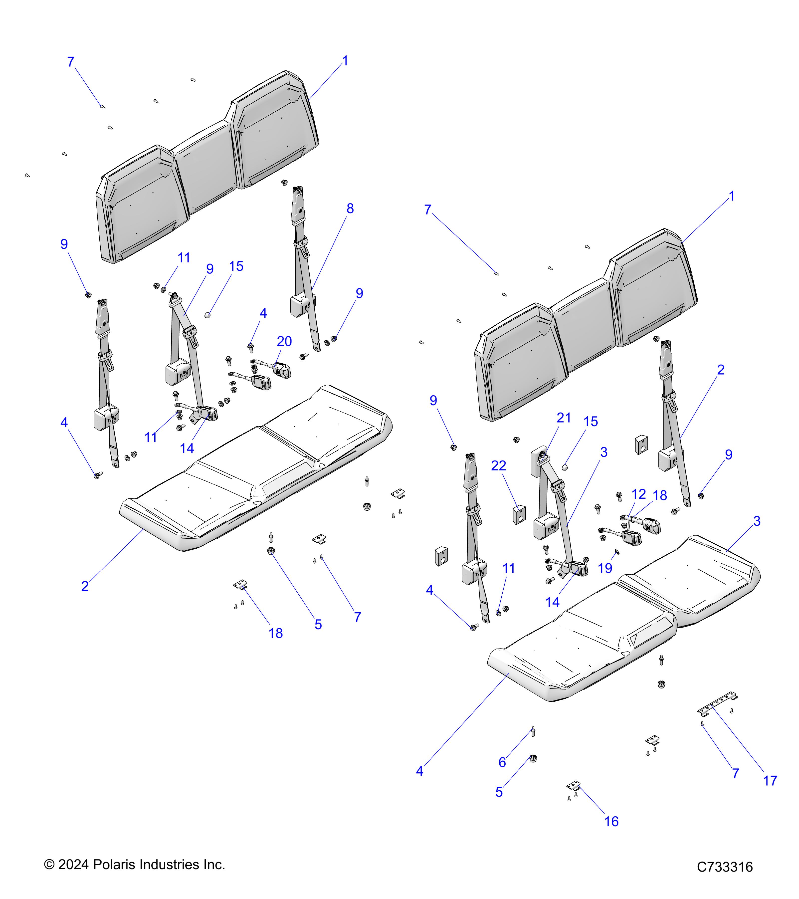 BODY, SEATS - R25T6A99A1/B1 (C733316)