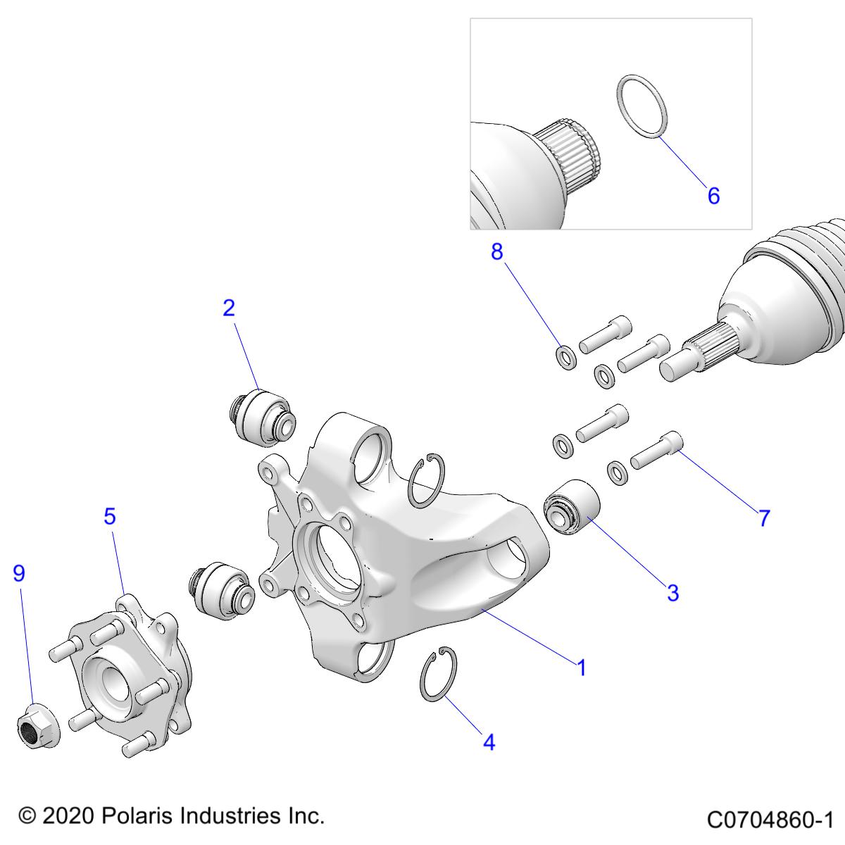 SUSPENSION, REAR CARRIER AND HUB - Z23RGD2KAJ/AK/BJ/BK (C0704860-1)