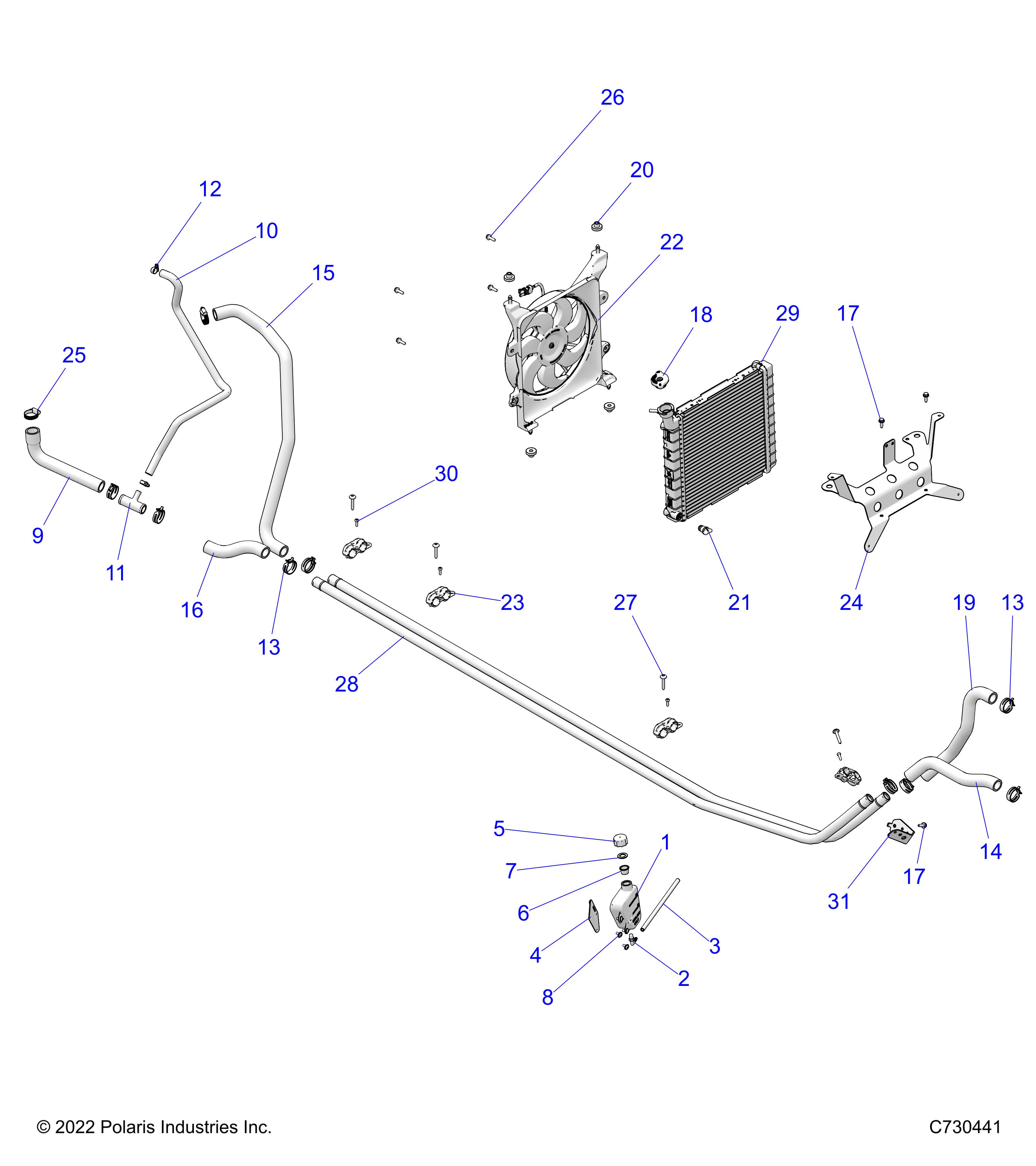 ENGINE, COOLING SYSTEM - R23CDA57A1 (C730441)