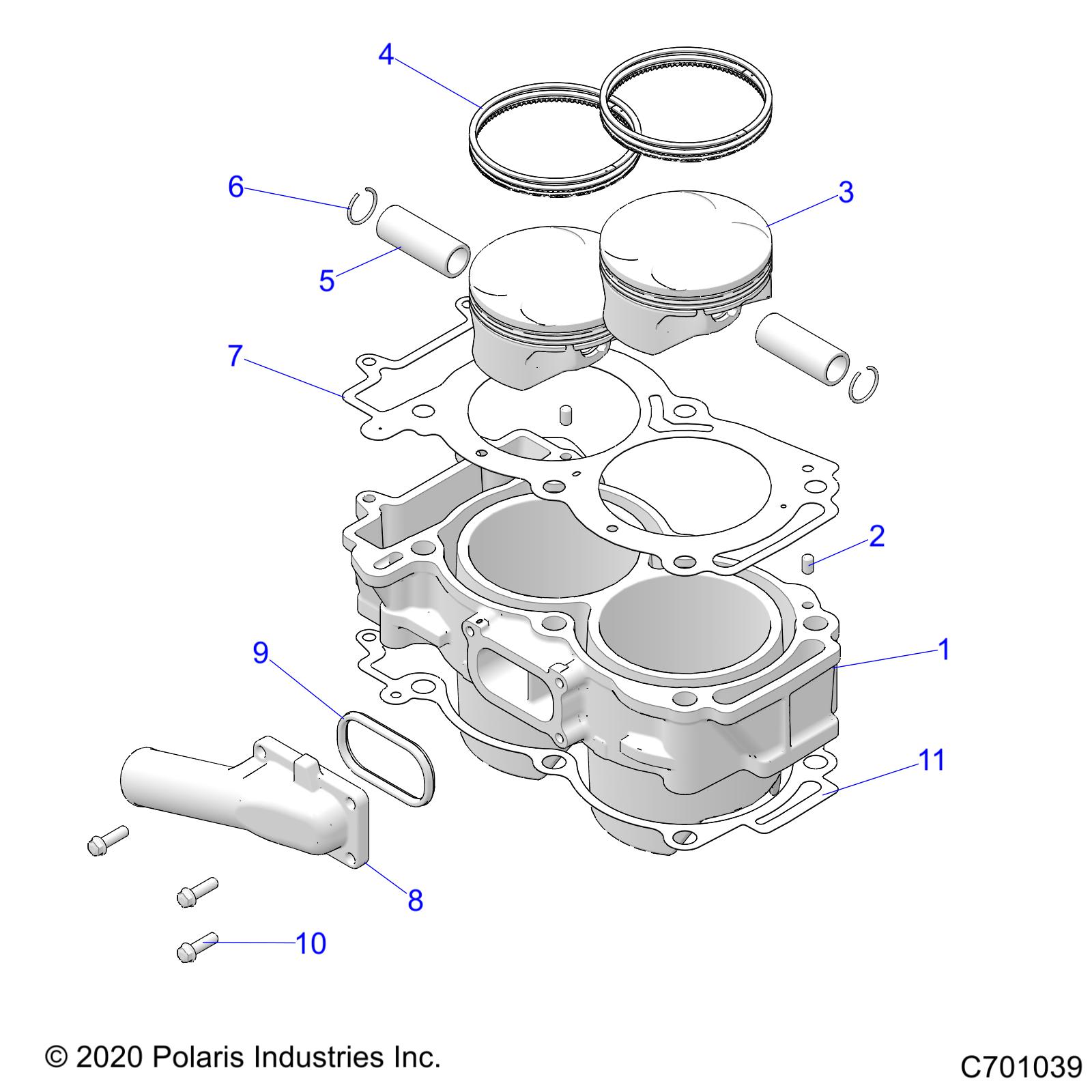 ENGINE, CYLINDER AND PISTON - Z23NAK99A/99B (C701039)