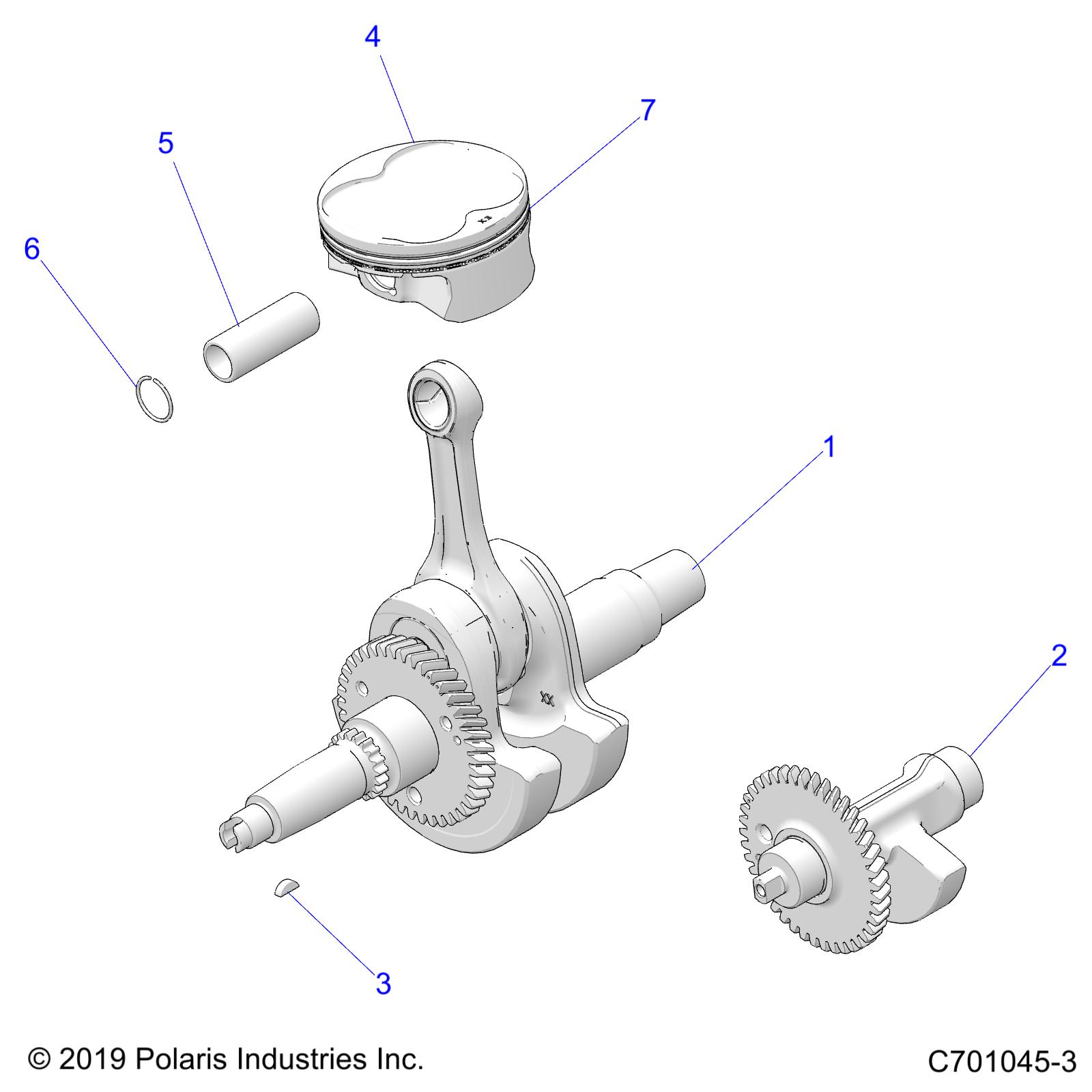 ENGINE, CRANKSHAFT, PISTON AND BALANCE SHAFT - Z20CHA57A2/E57AM (C701045-3)