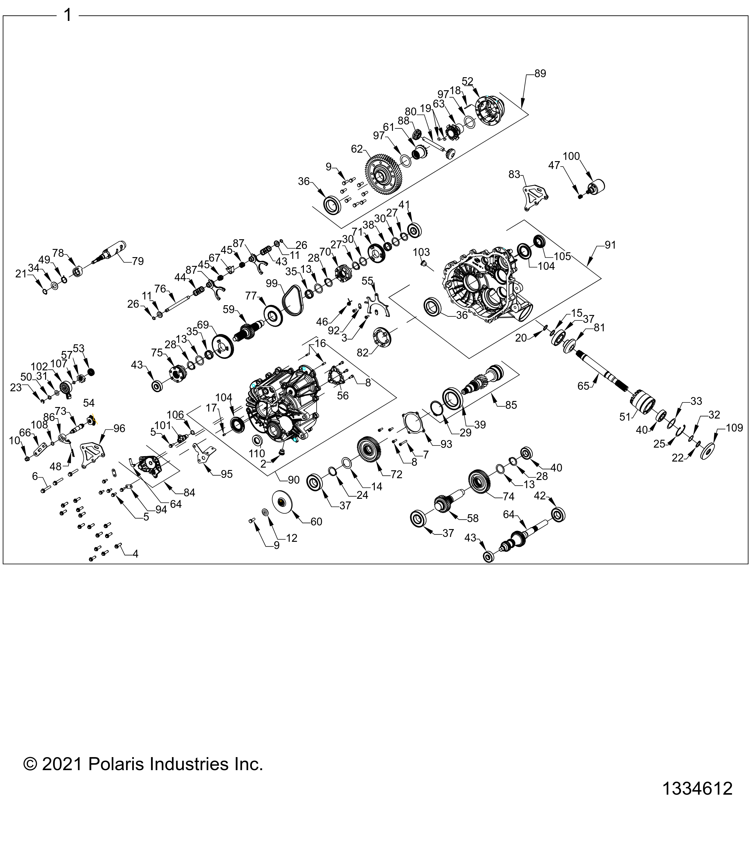 DRIVE TRAIN, MAIN GEARCASE - R25MAE57PK (1334612)